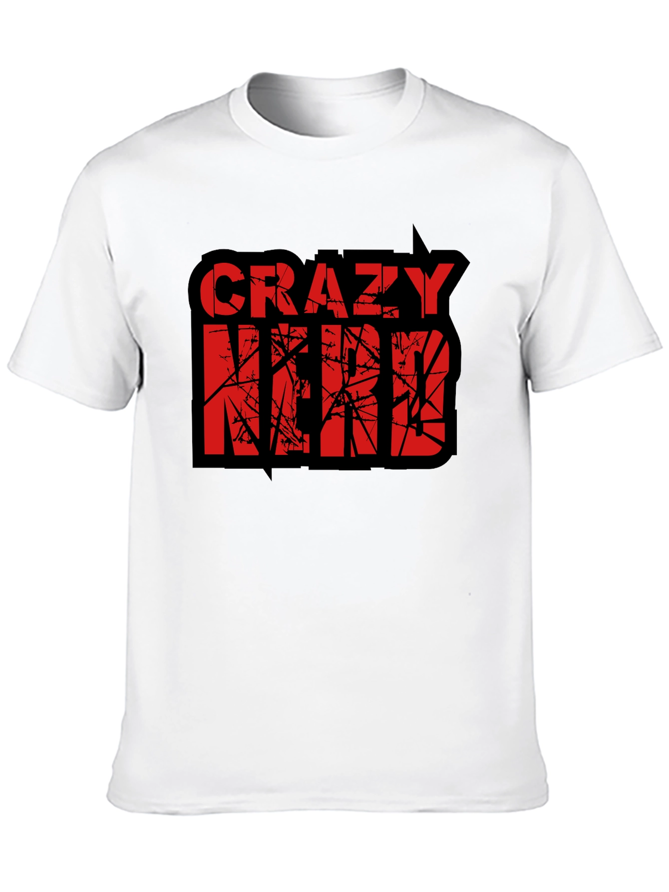 Crazy Nerd Graphic T-Shirt - Black Cotton Tee