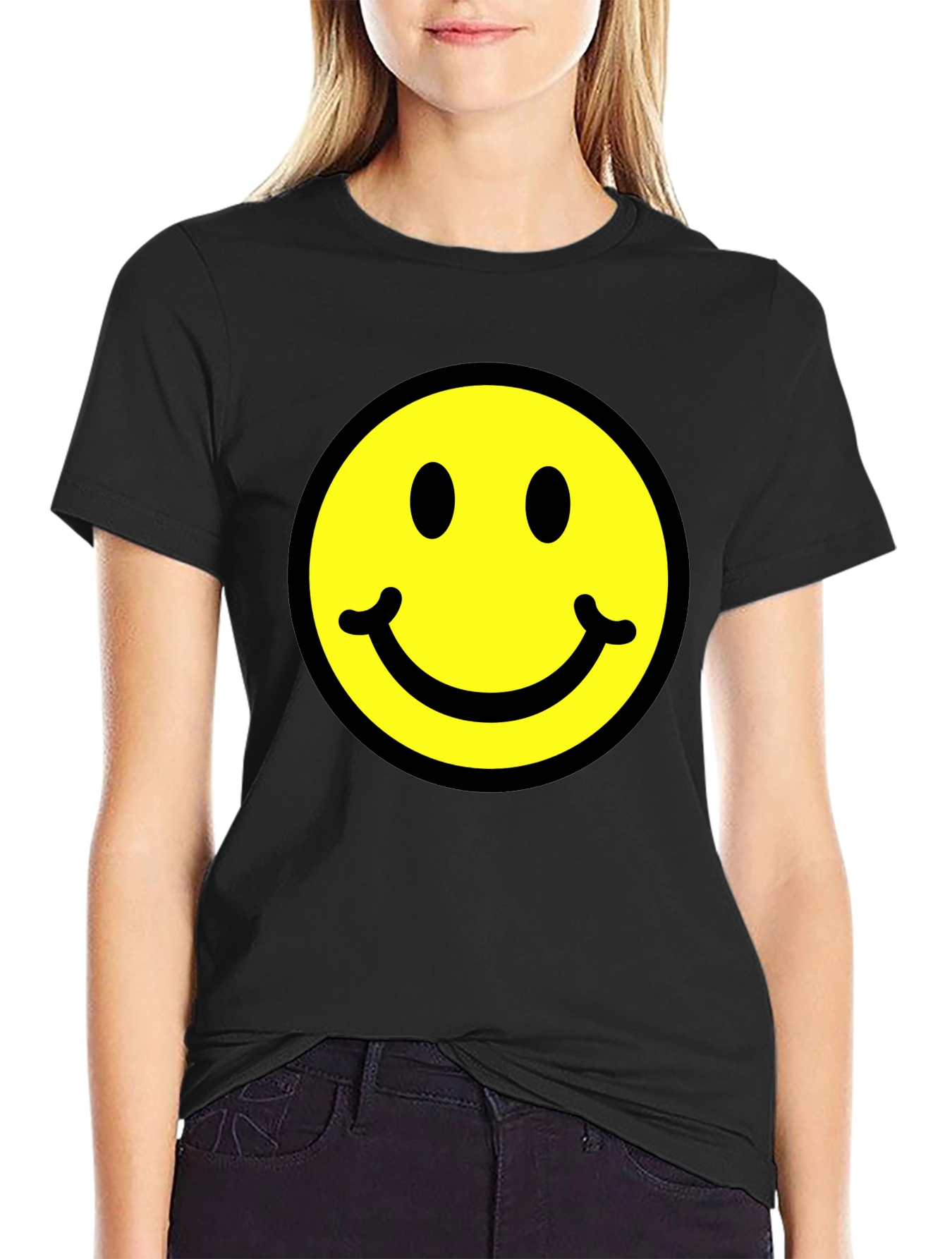 Classic Smiley Face Black T-Shirt