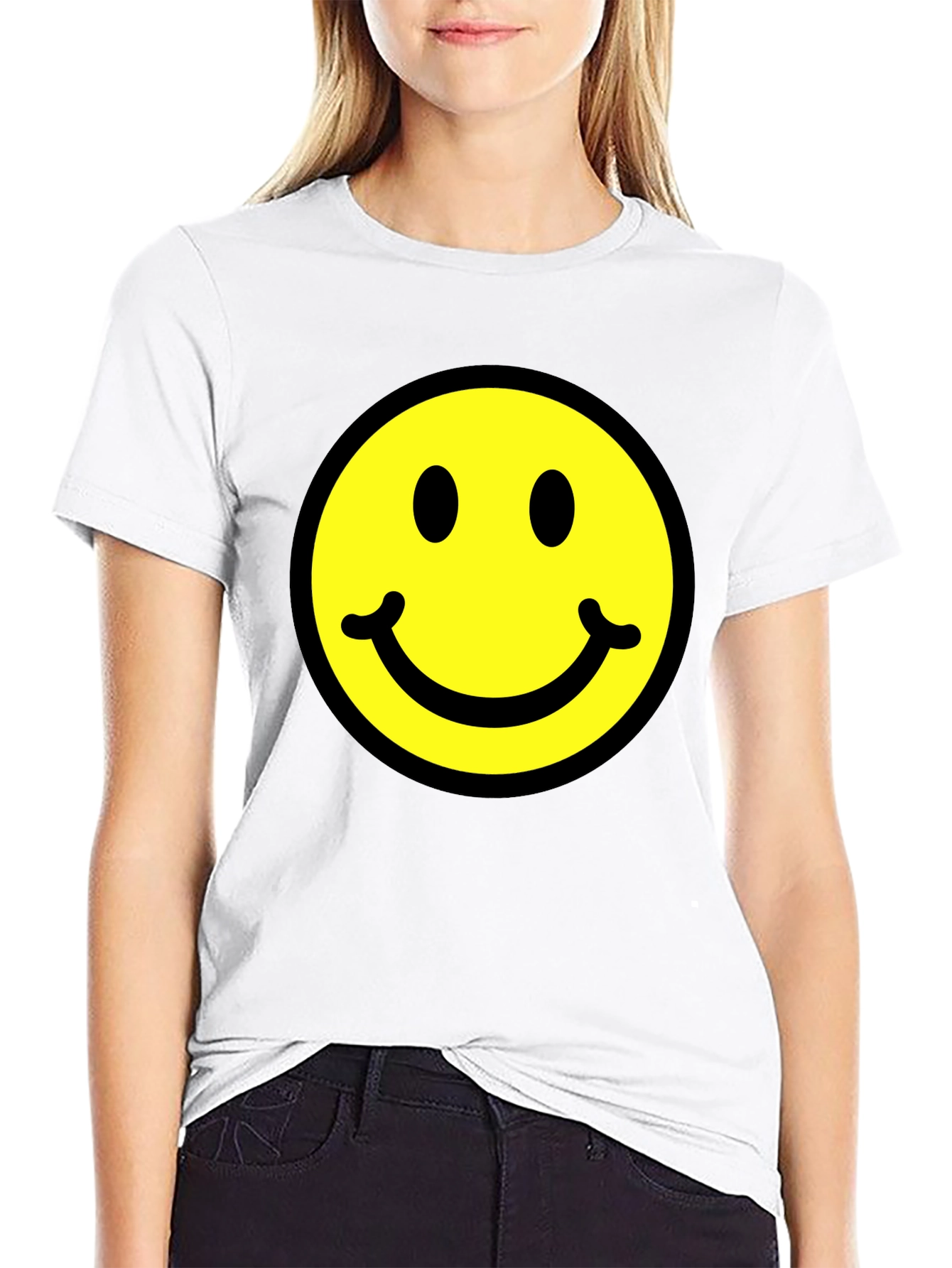 Classic Smiley Face Black T-Shirt