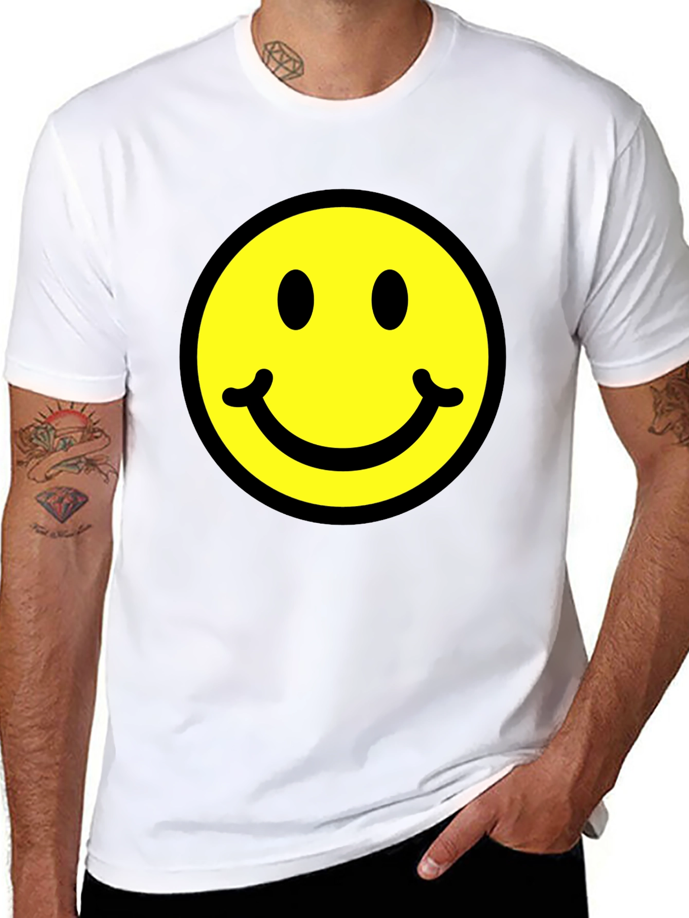Classic Smiley Face Black T-Shirt
