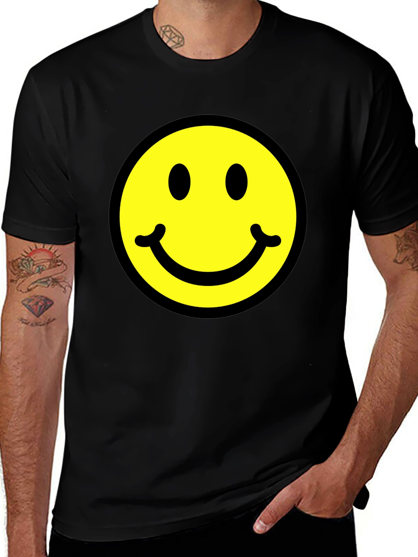 Classic Smiley Face Black T-Shirt