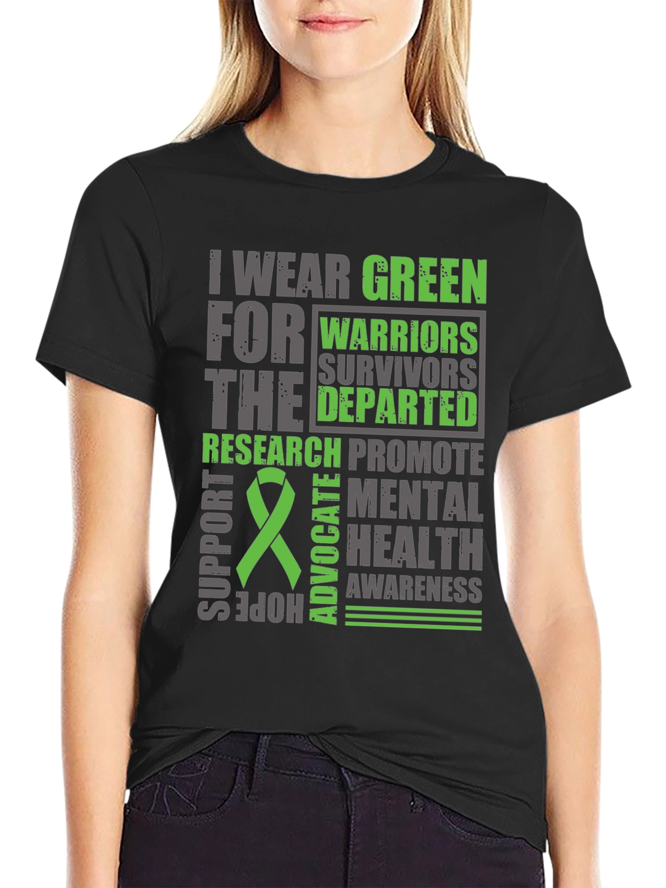 I Wear Green Mental Health Awareness T-Shirt