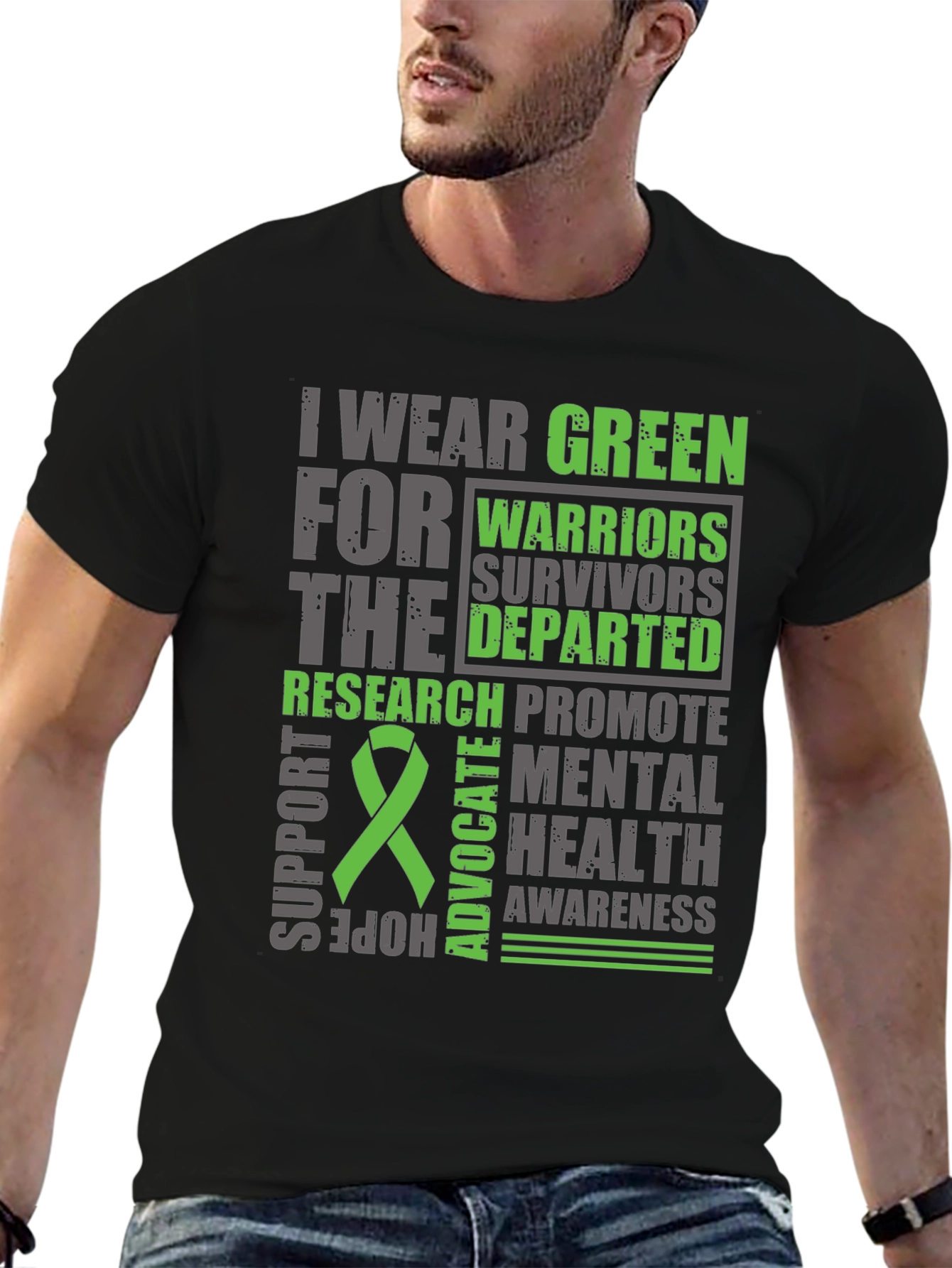 I Wear Green Mental Health Awareness T-Shirt