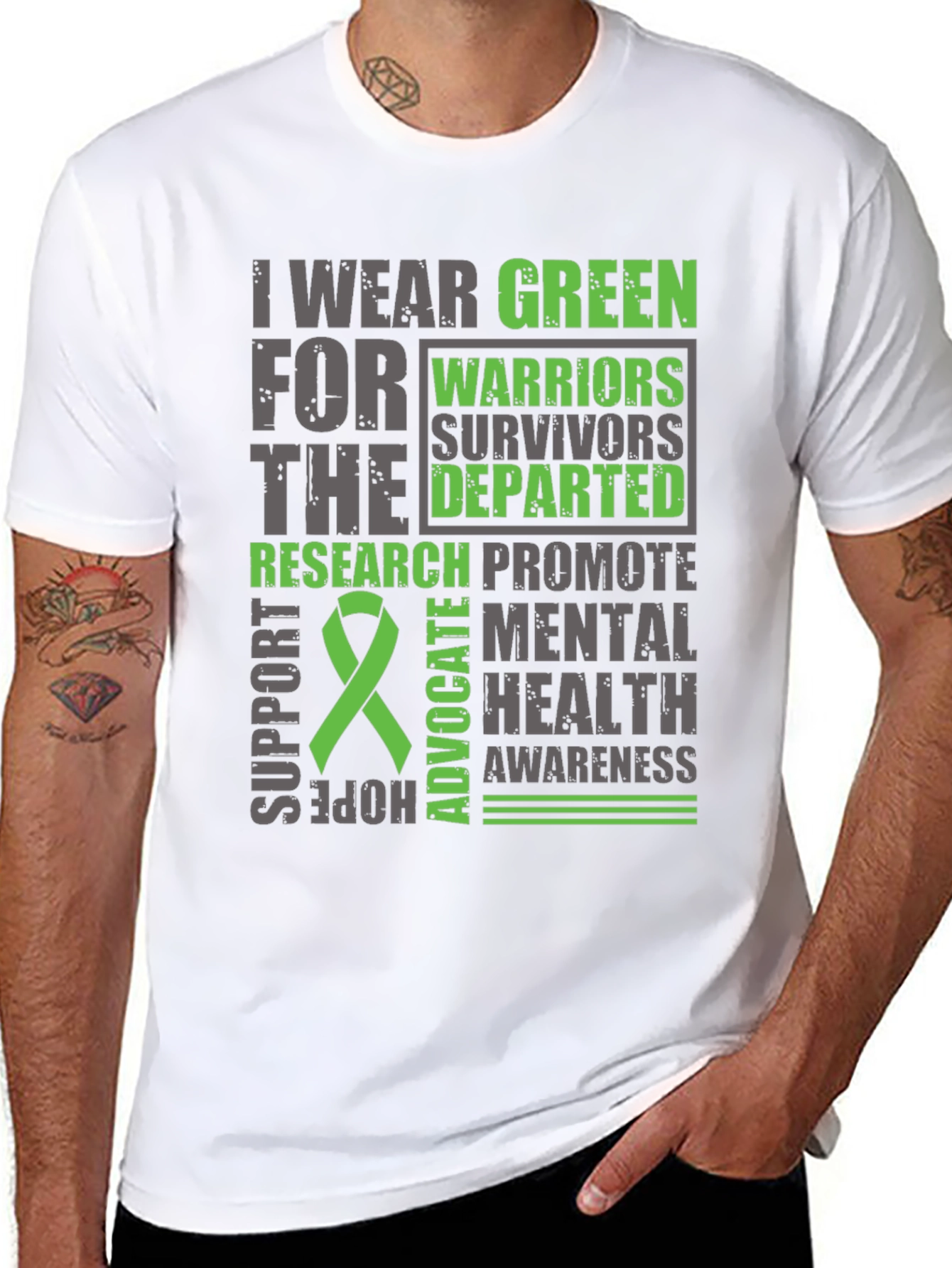 I Wear Green Mental Health Awareness T-Shirt