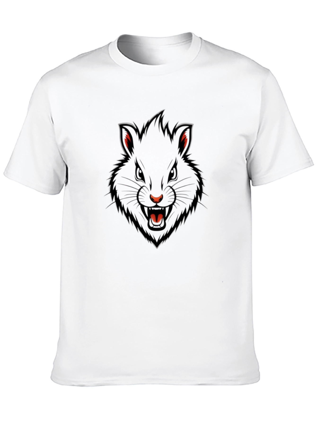 Mens Black T-Shirt with Fierce Rodent Graphic