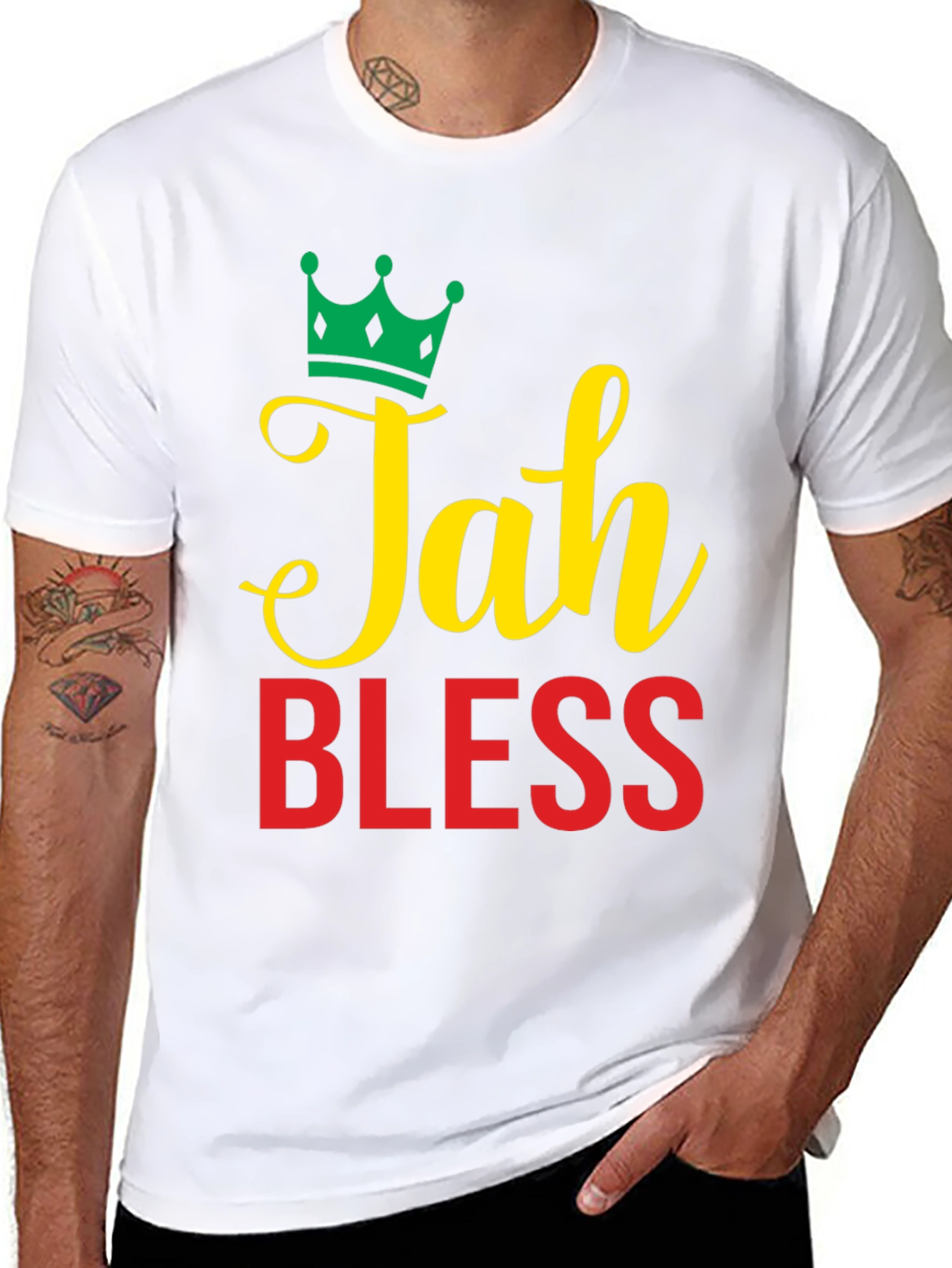 Jah Bless Graphic Tee - Reggae Inspired Design