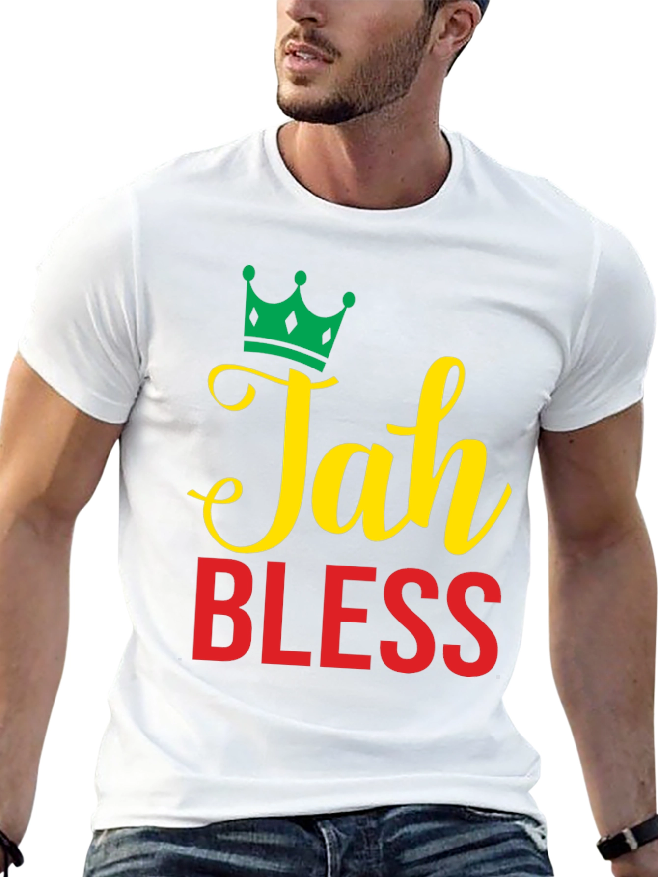 Jah Bless Graphic Tee - Reggae Inspired Design