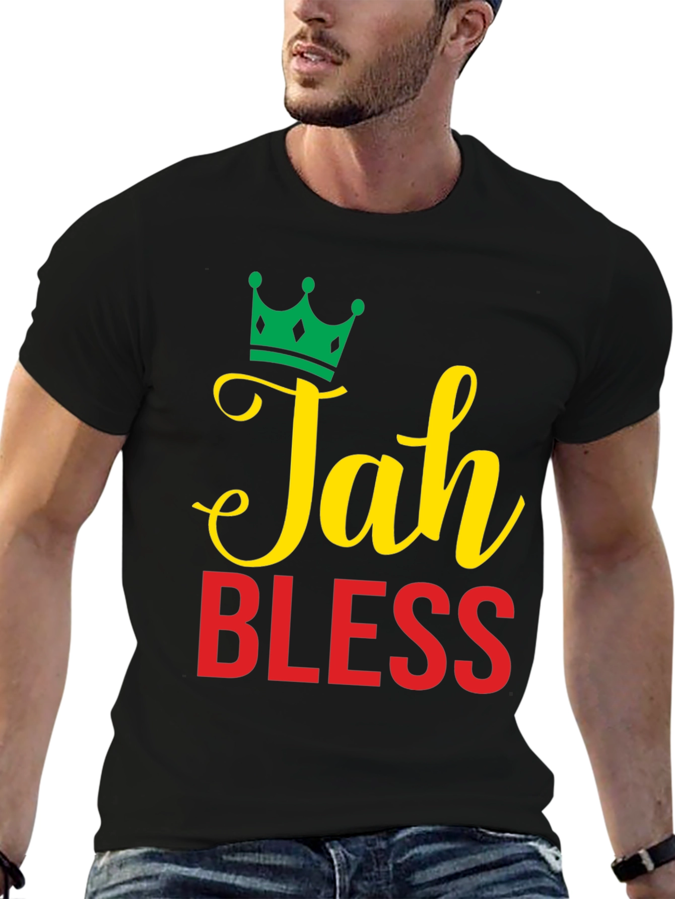Jah Bless Graphic Tee - Reggae Inspired Design