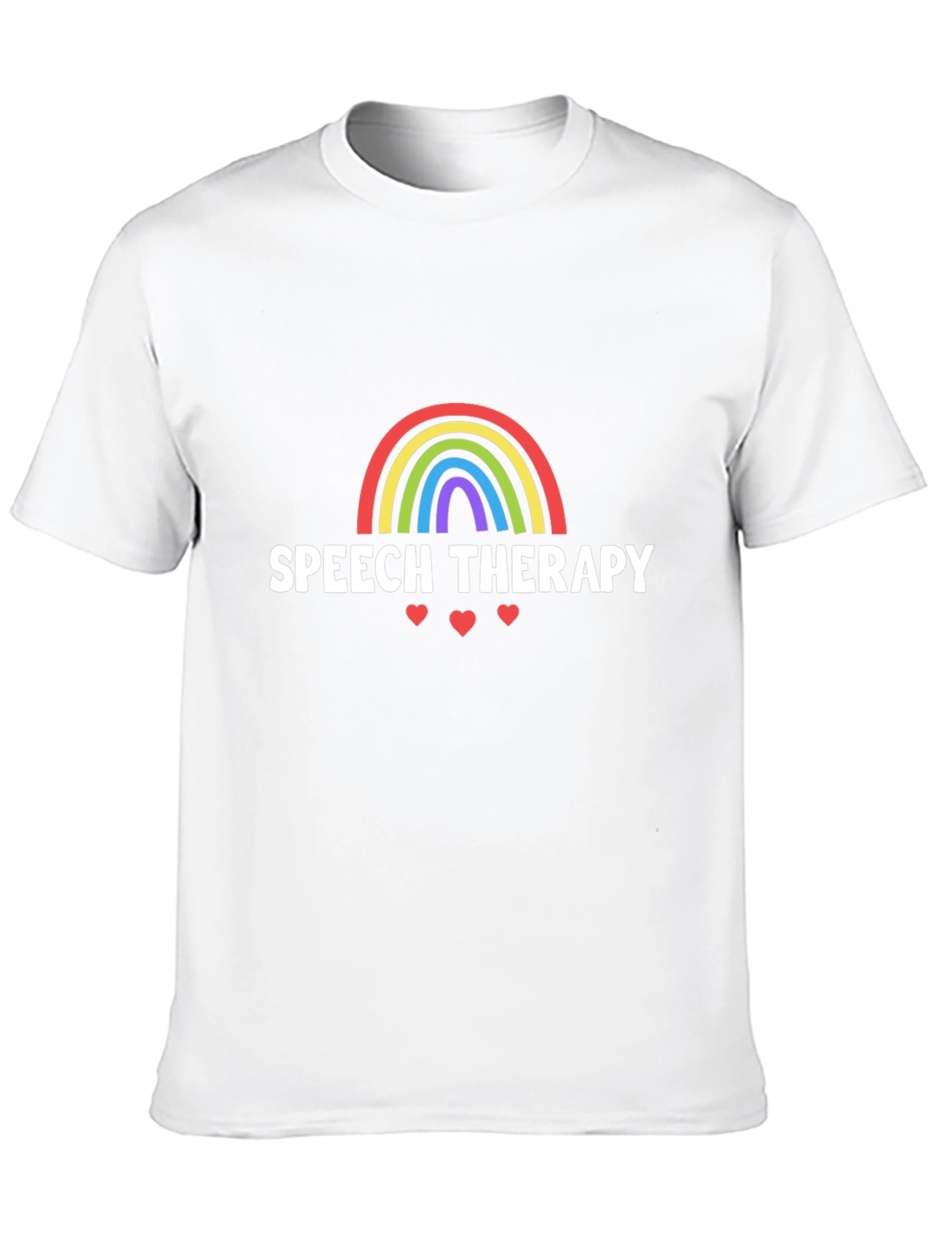 Speech Therapy Rainbow Heart Graphic Tee - Black