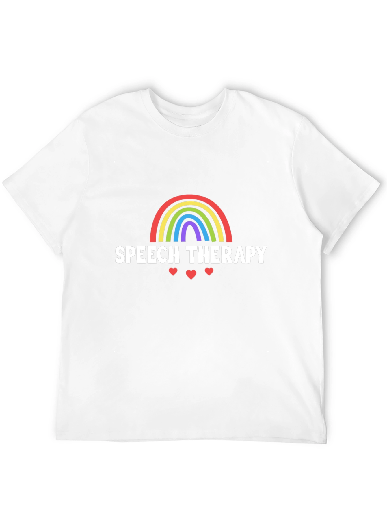 Speech Therapy Rainbow Heart Graphic Tee - Black