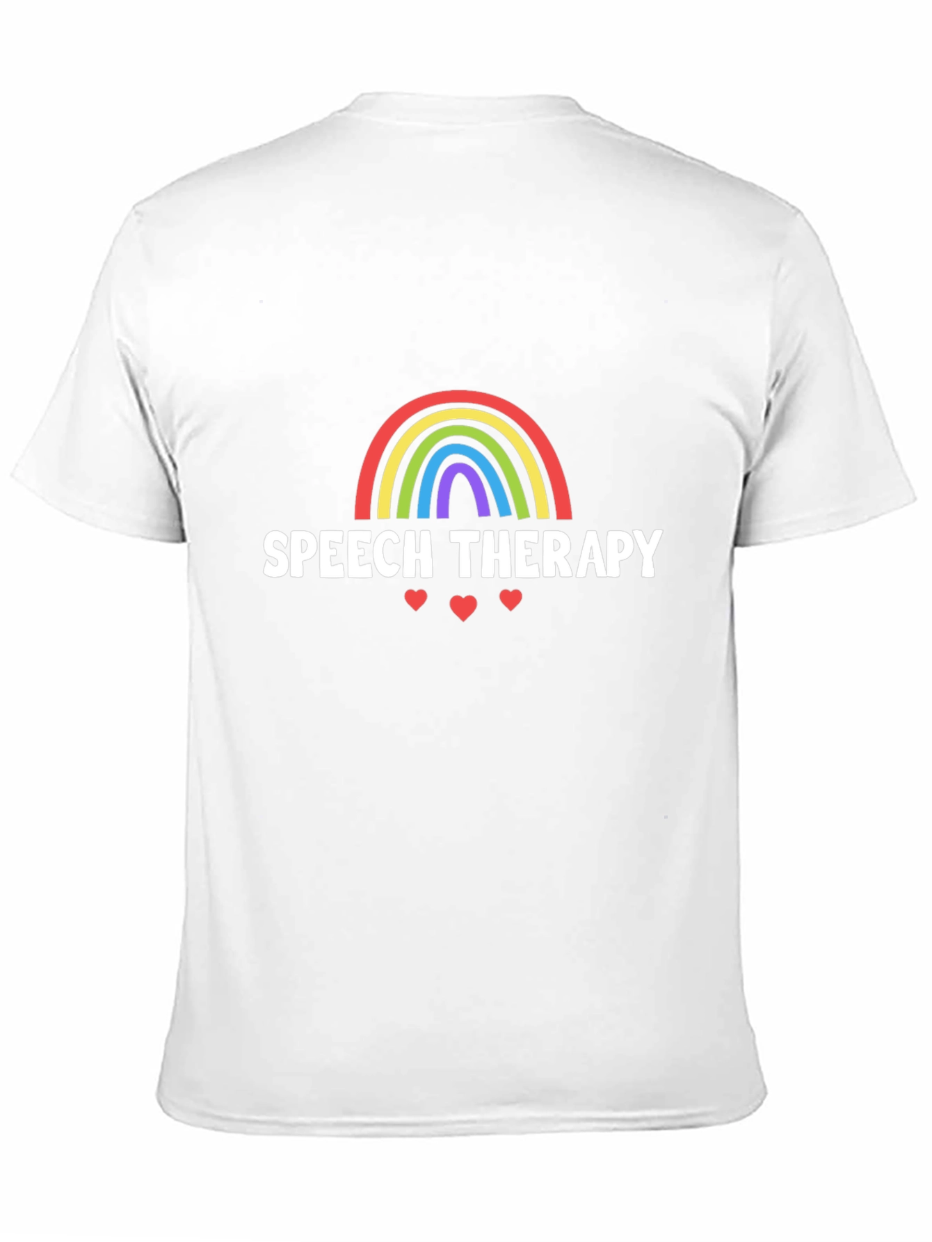 Speech Therapy Rainbow Heart Graphic Tee - Black