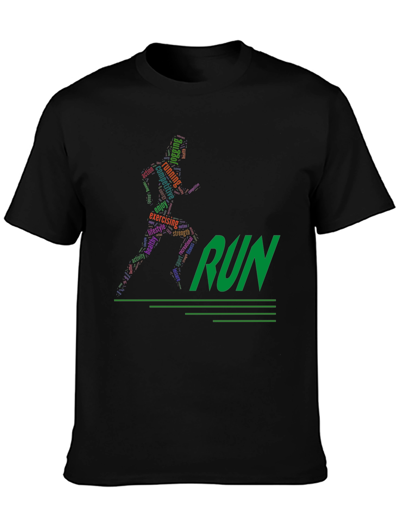 Run Word Art Graphic Tee
