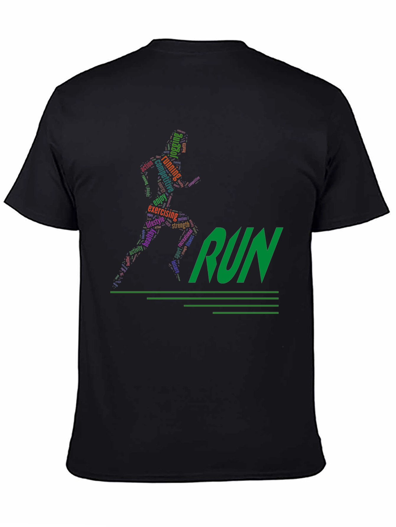 Run Word Art Graphic Tee