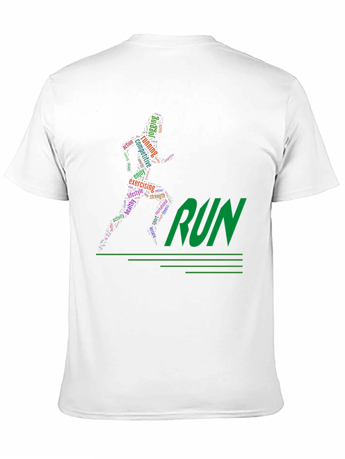 Run Word Art Graphic Tee