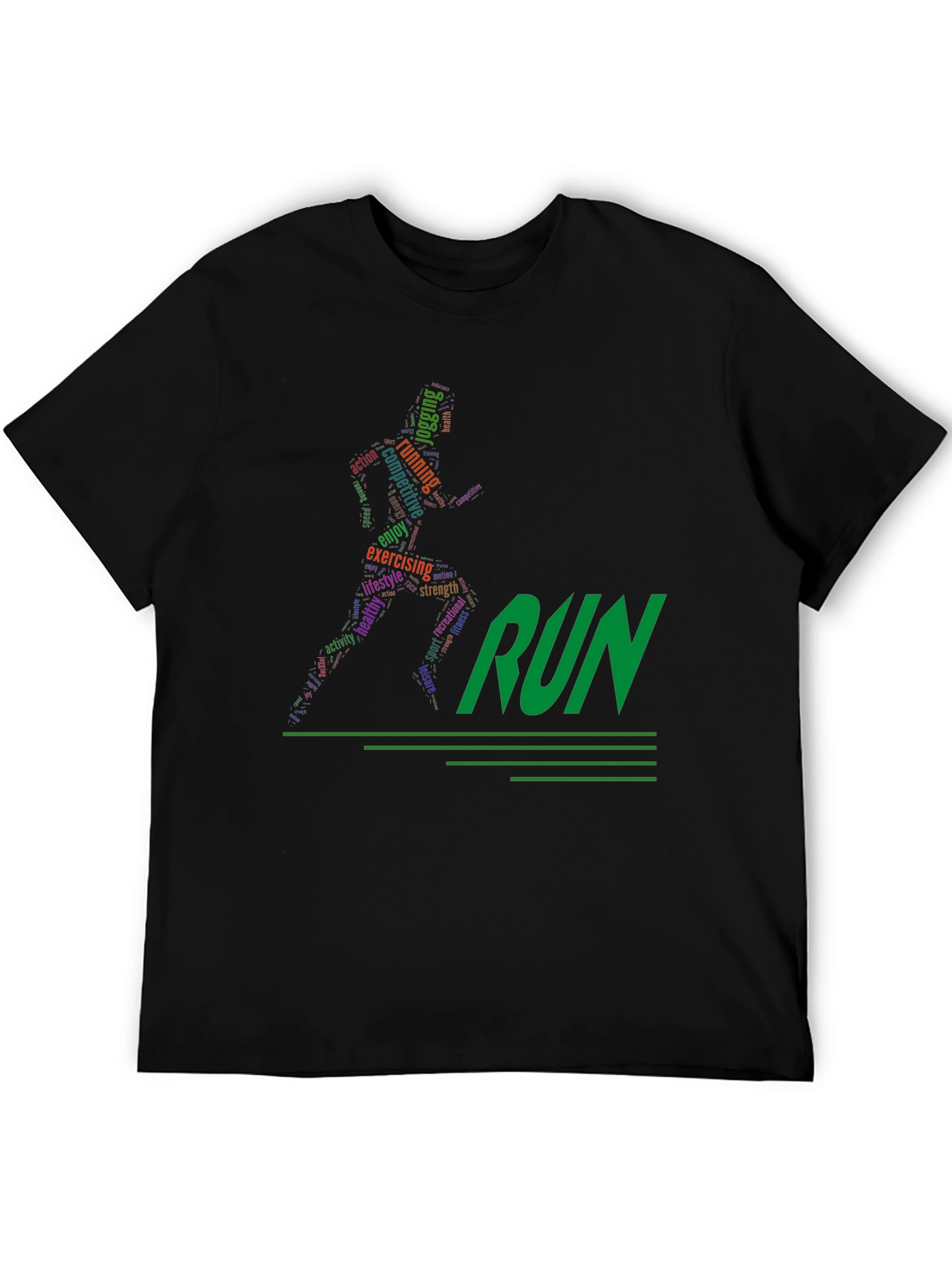 Run Word Art Graphic Tee