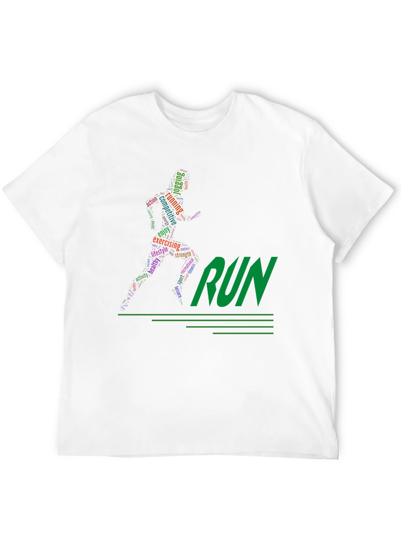 Run Word Art Graphic Tee