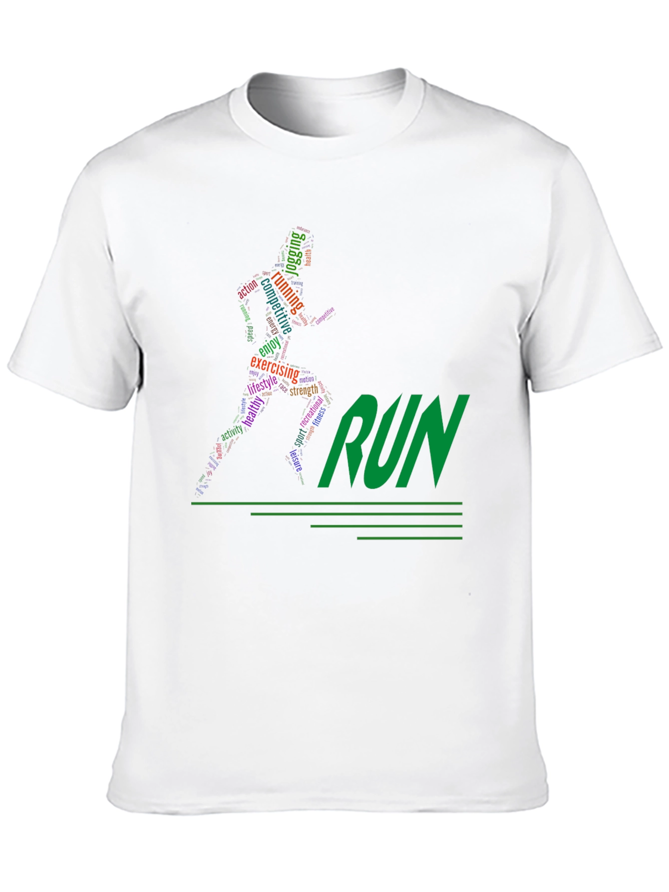 Run Word Art Graphic Tee