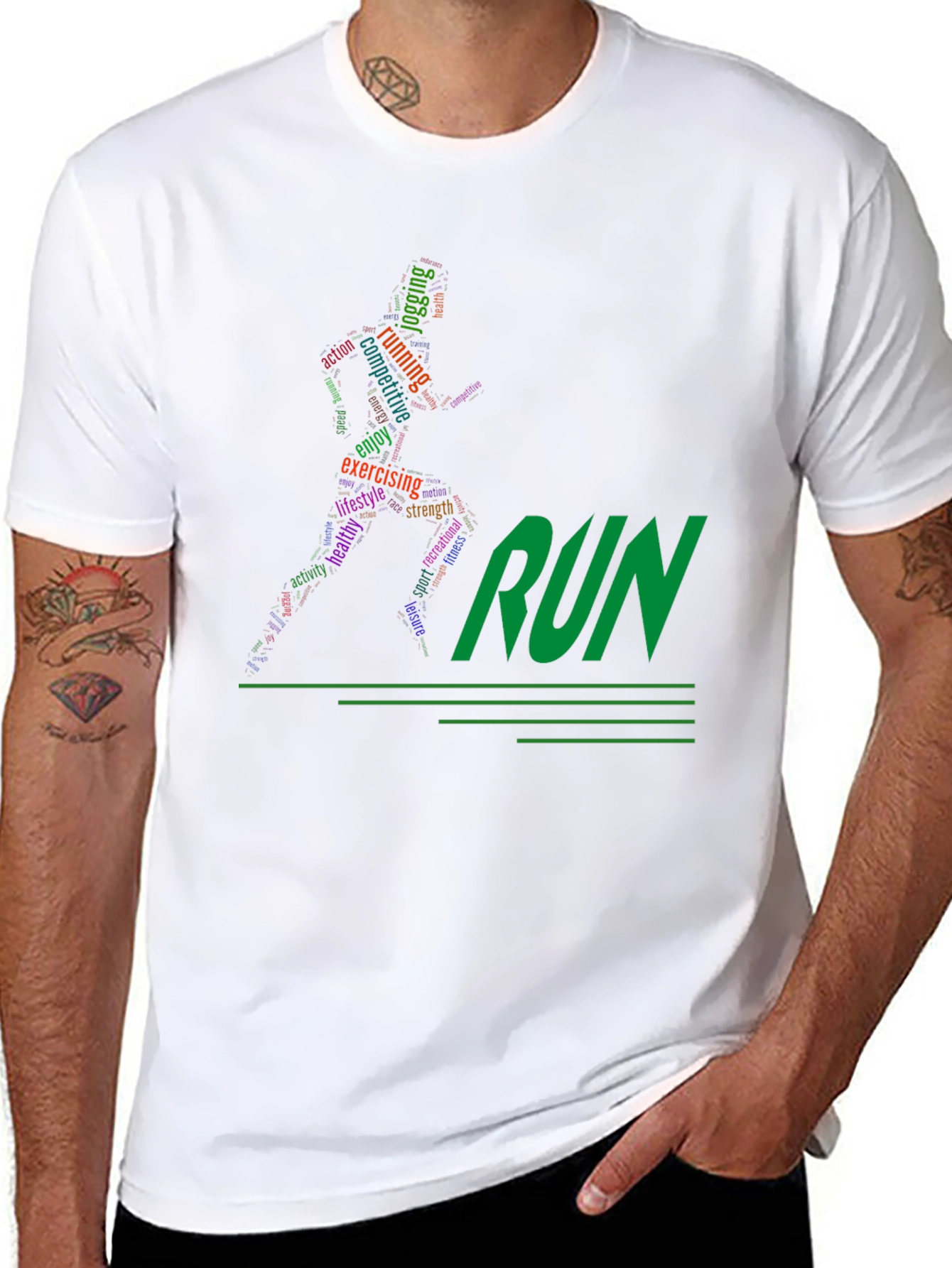 Run Word Art Graphic Tee