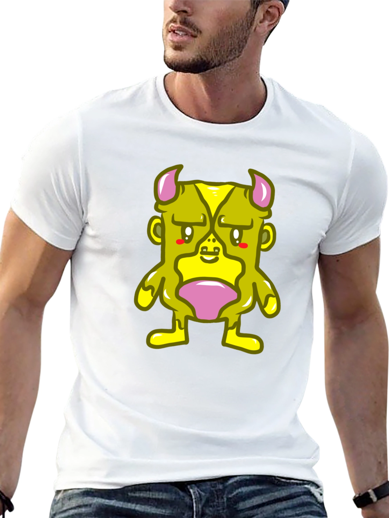 Monster Graphic Tee - Black Cotton Blend
