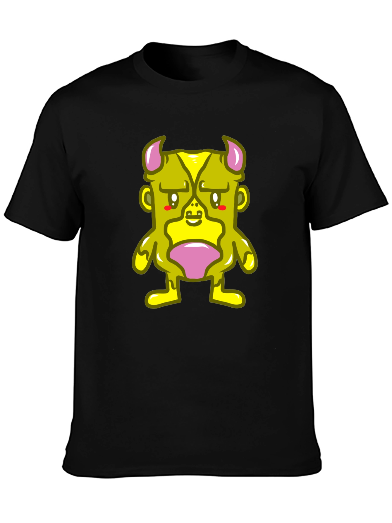 Monster Graphic Tee - Black Cotton Blend