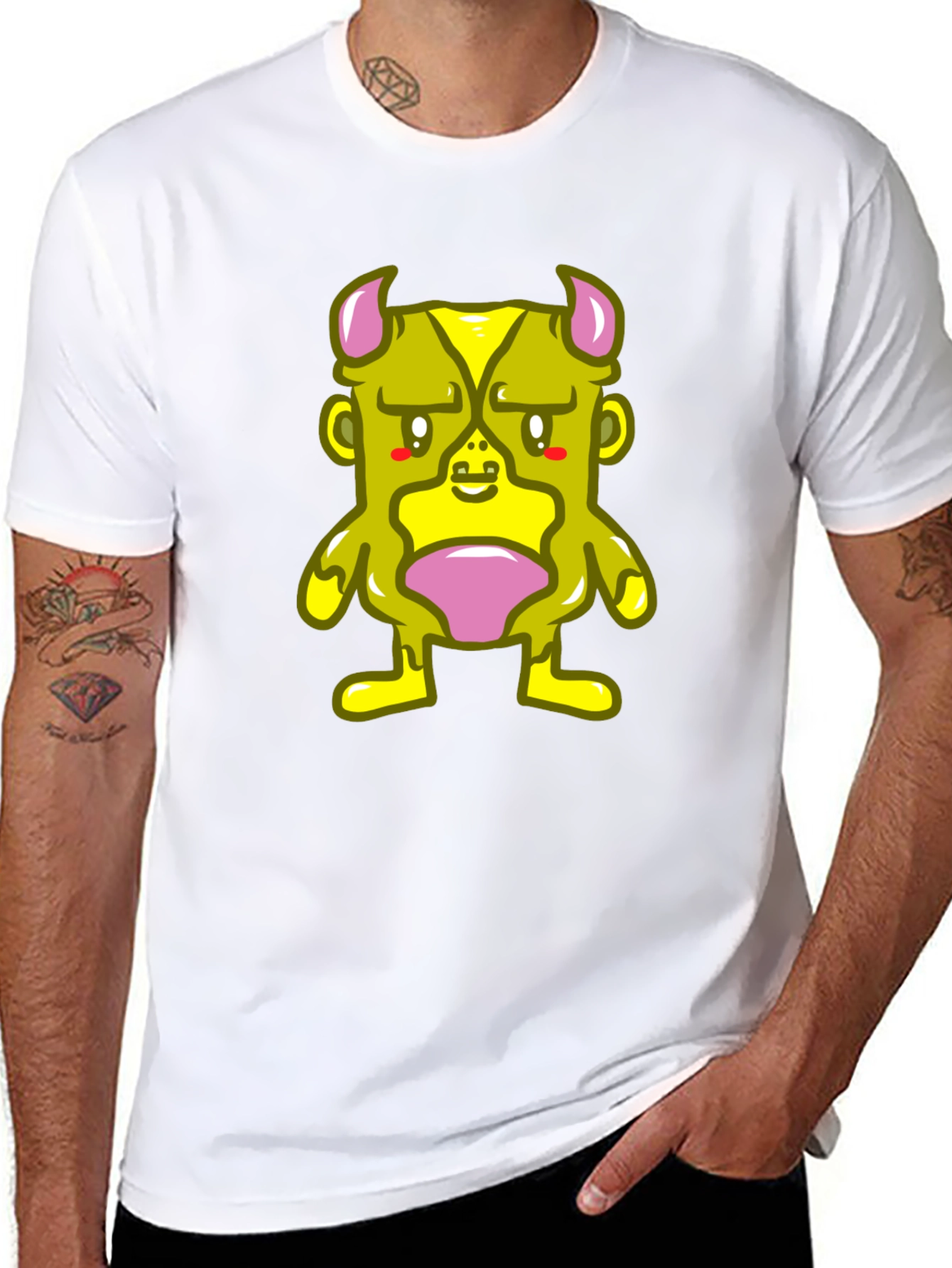 Monster Graphic Tee - Black Cotton Blend