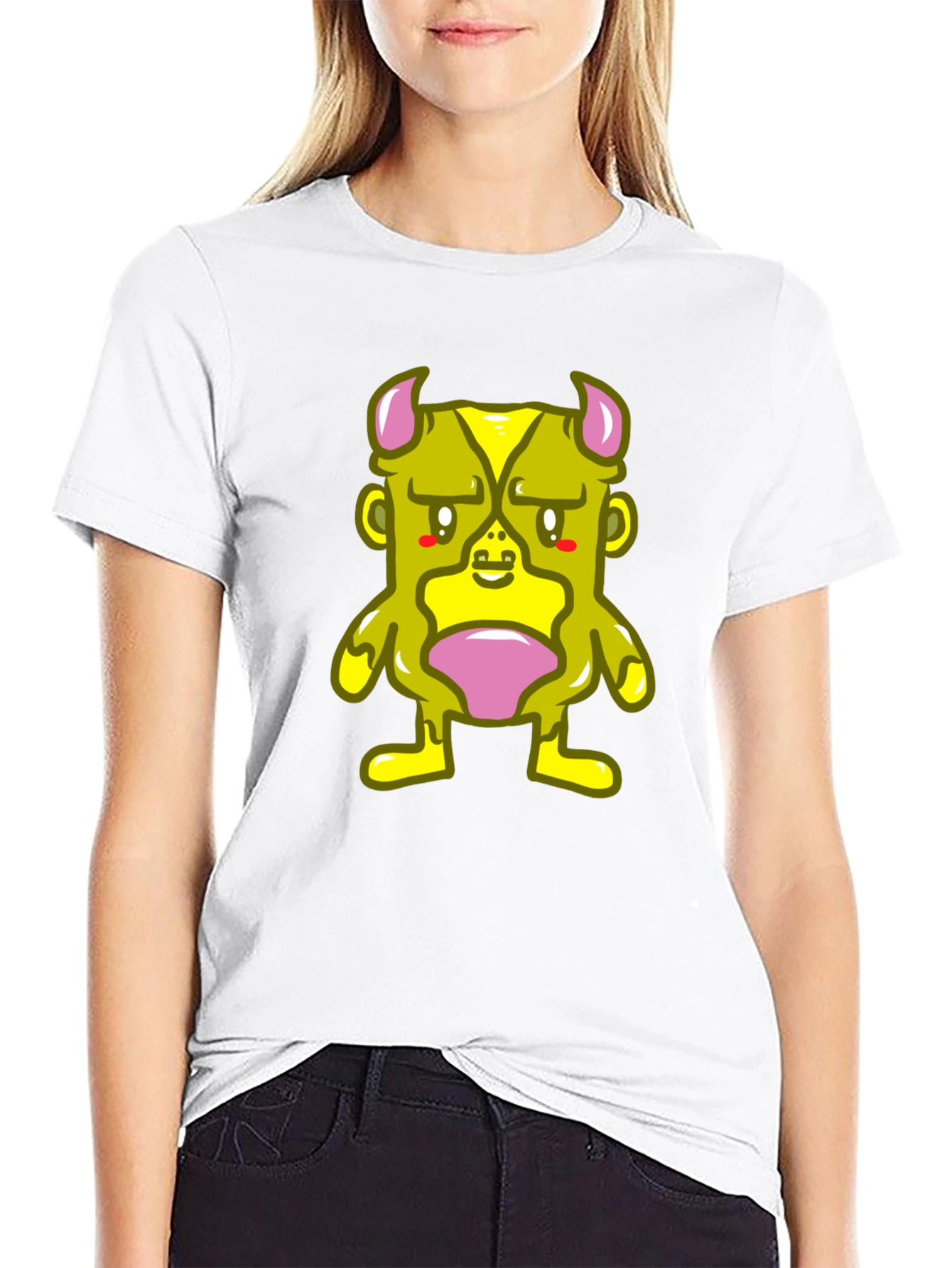 Monster Graphic Tee - Black Cotton Blend