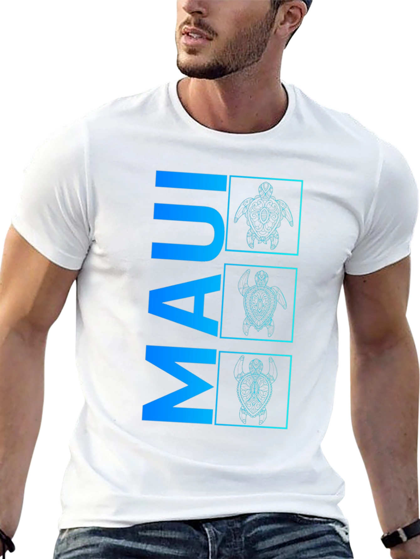 Maui Turtle Graphic Tee - Mens Black T-Shirt