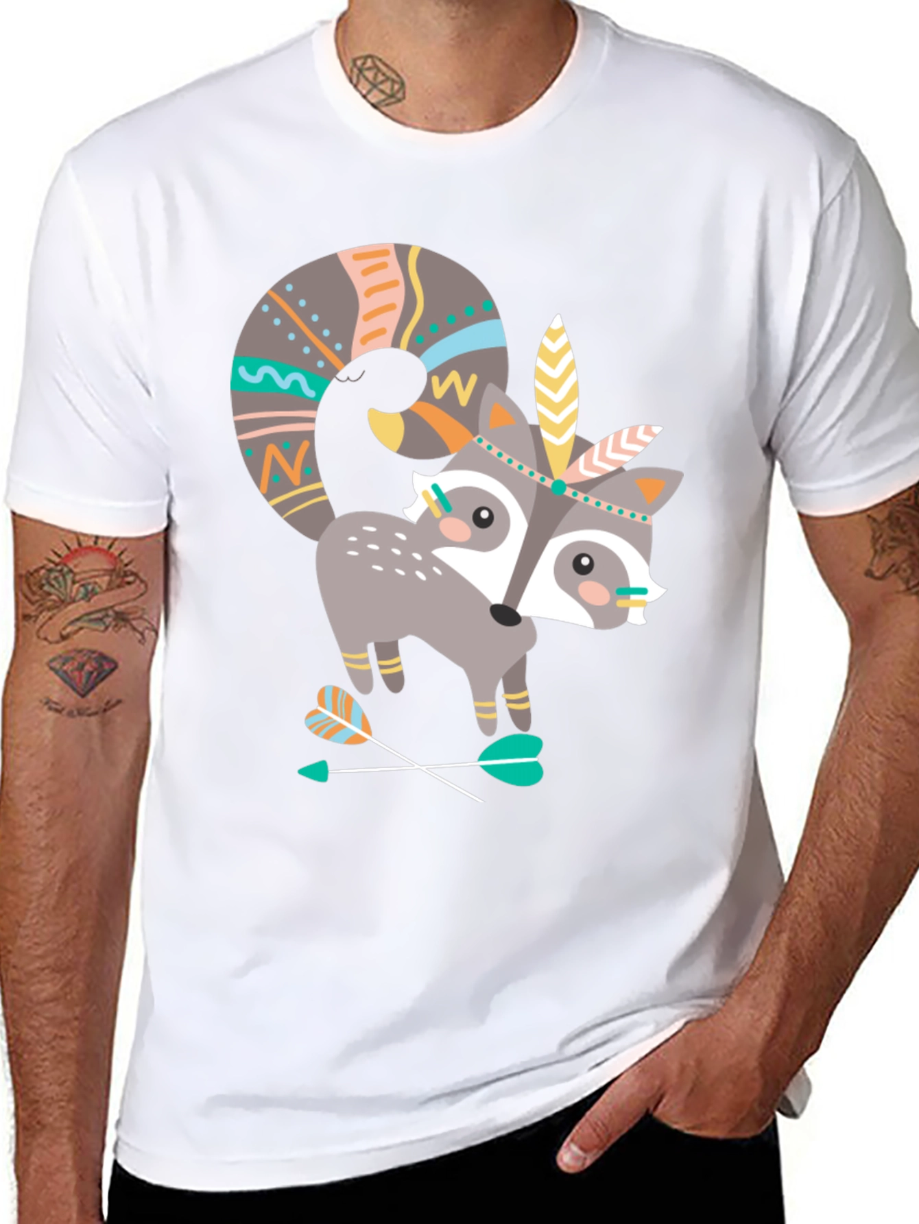 Tribal Raccoon T-Shirt
