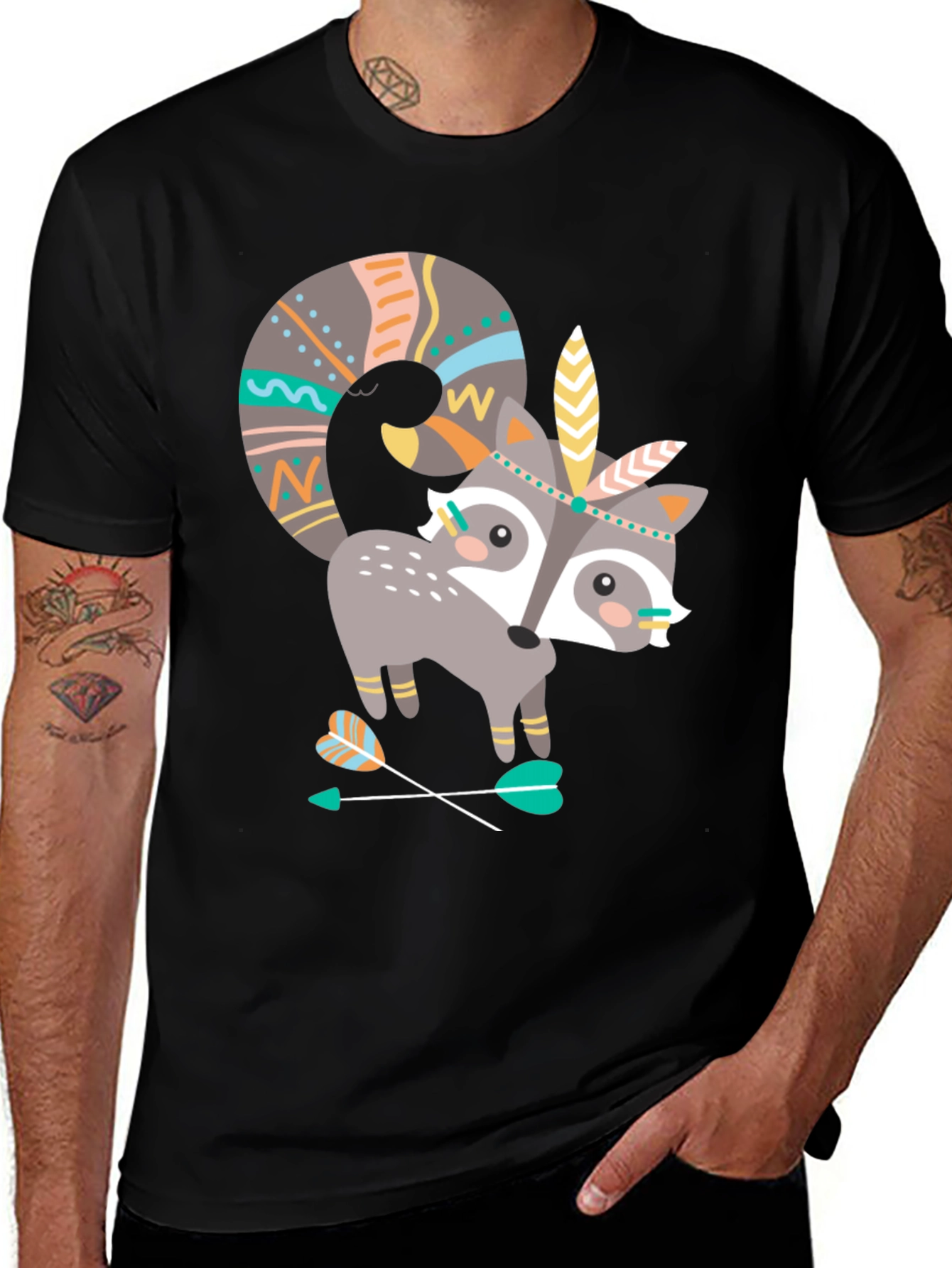 Tribal Raccoon T-Shirt