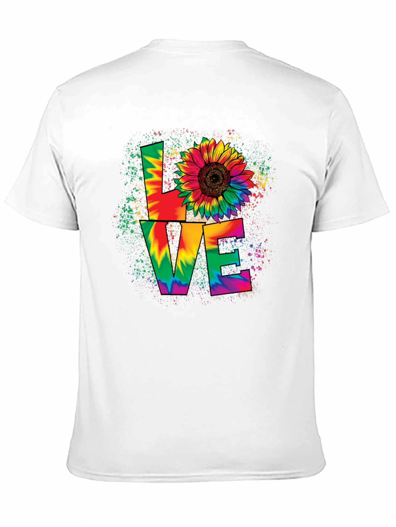 Tie-Dye Love Sunflower Graphic T-Shirt