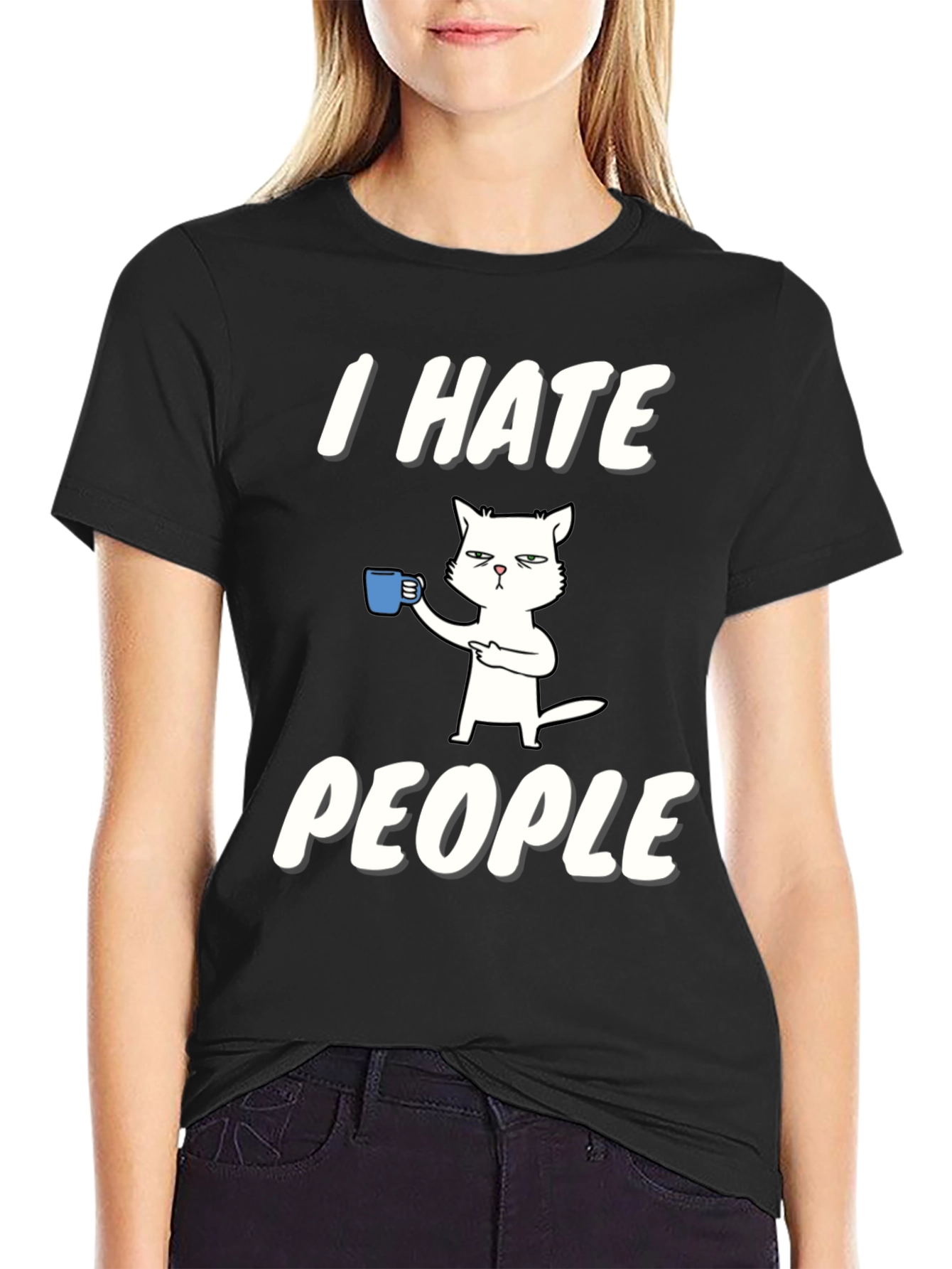 I Hate People Cat T-Shirt