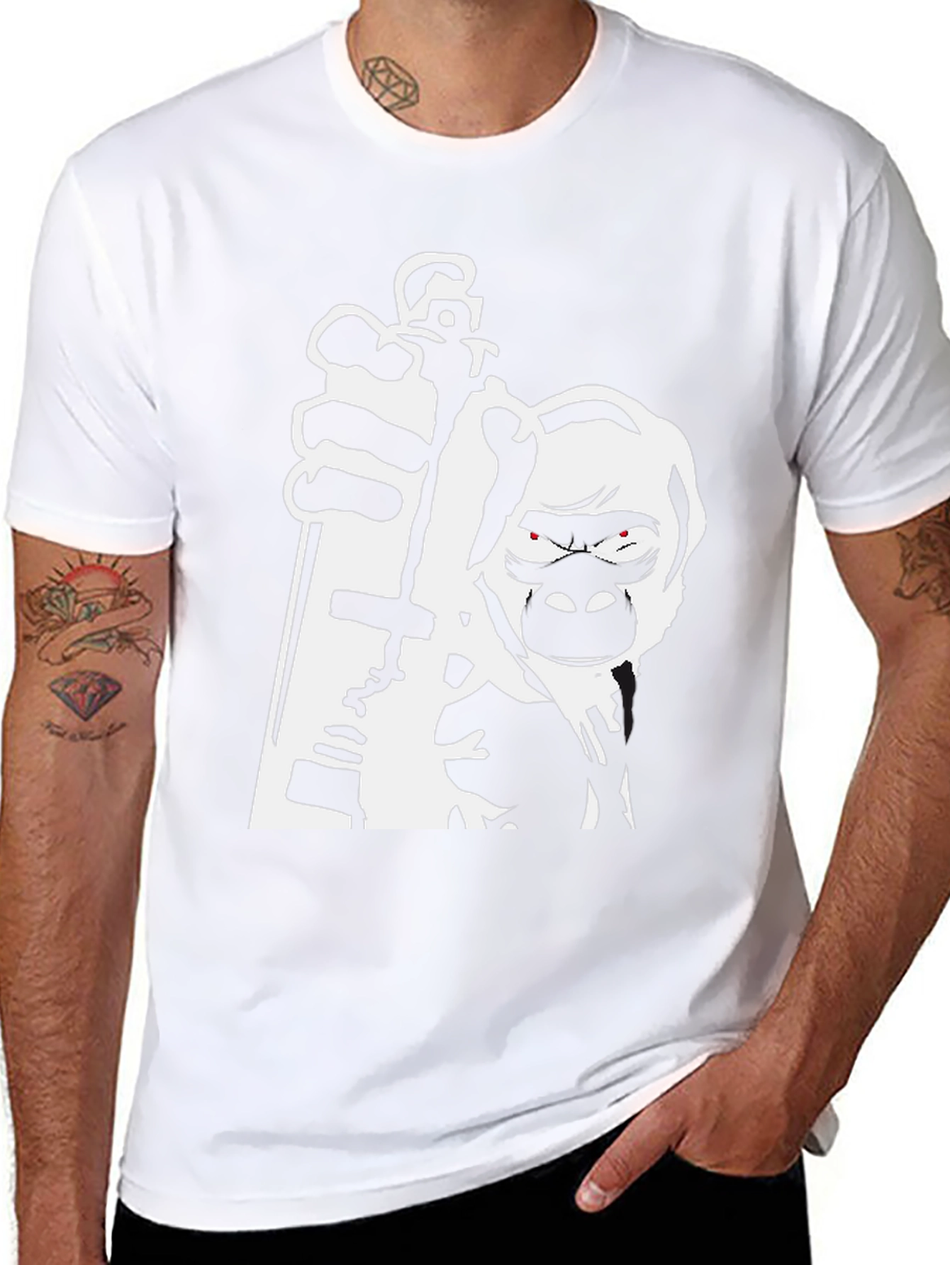 Gorilla Graffiti Artist Black T-Shirt