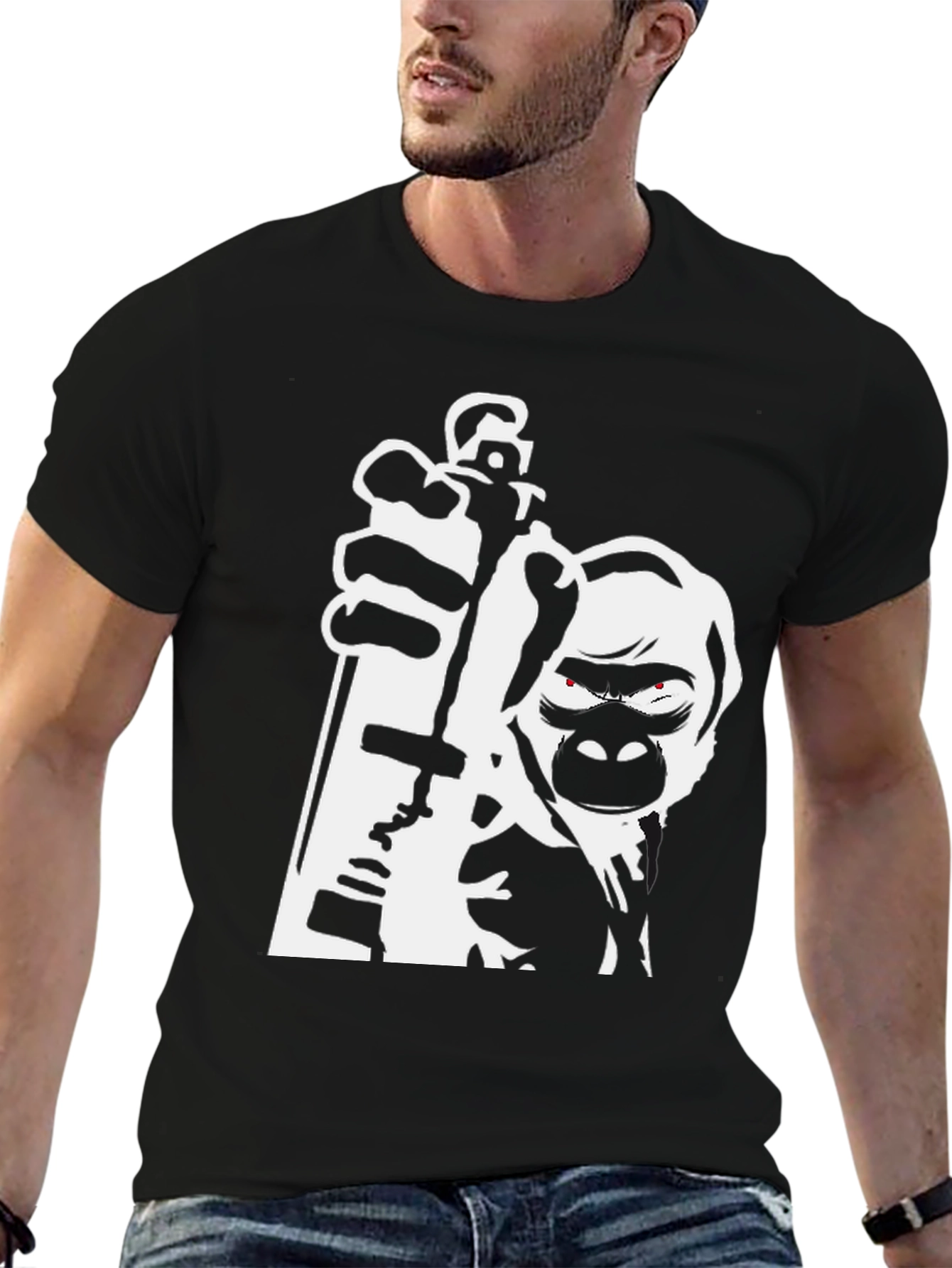 Gorilla Graffiti Artist Black T-Shirt