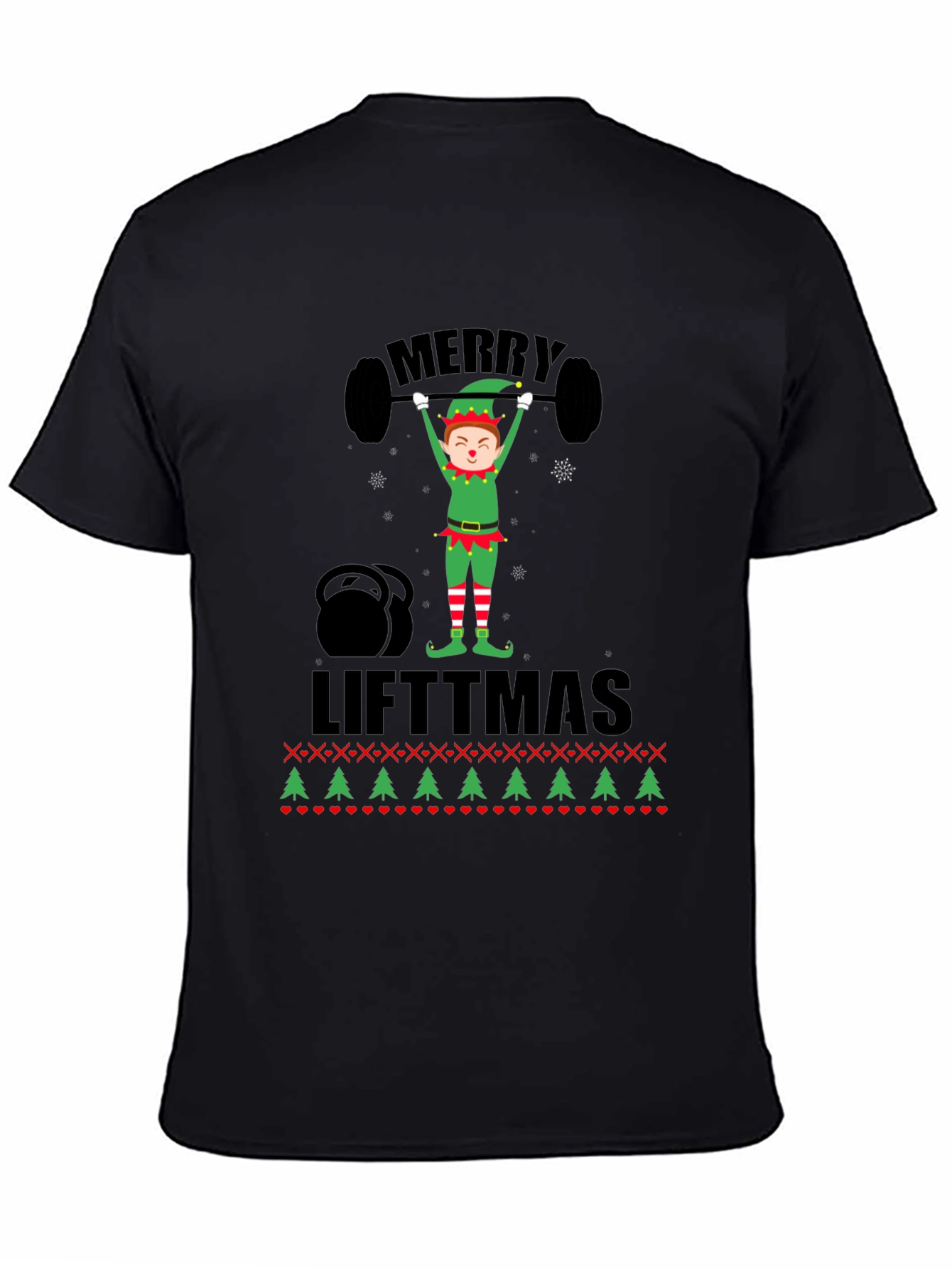 Merry Liftmas Weightlifting Elf Holiday T-Shirt