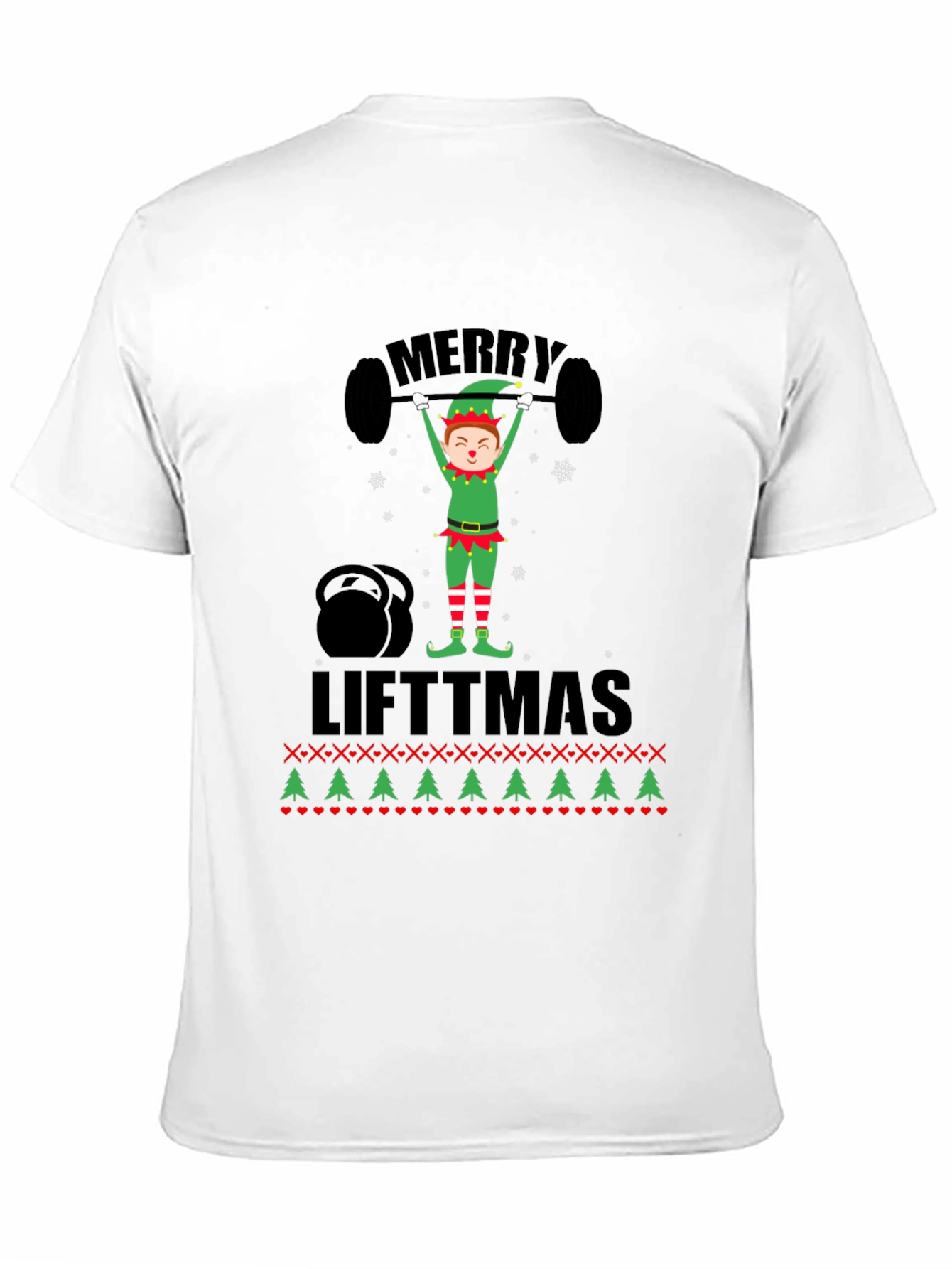 Merry Liftmas Weightlifting Elf Holiday T-Shirt