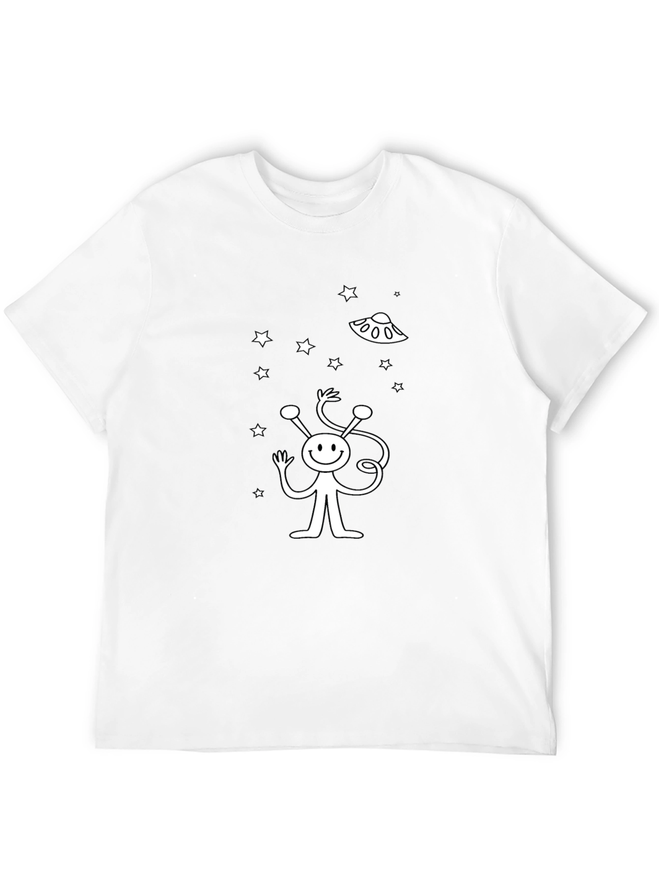 Alien UFO Graphic Black T-Shirt