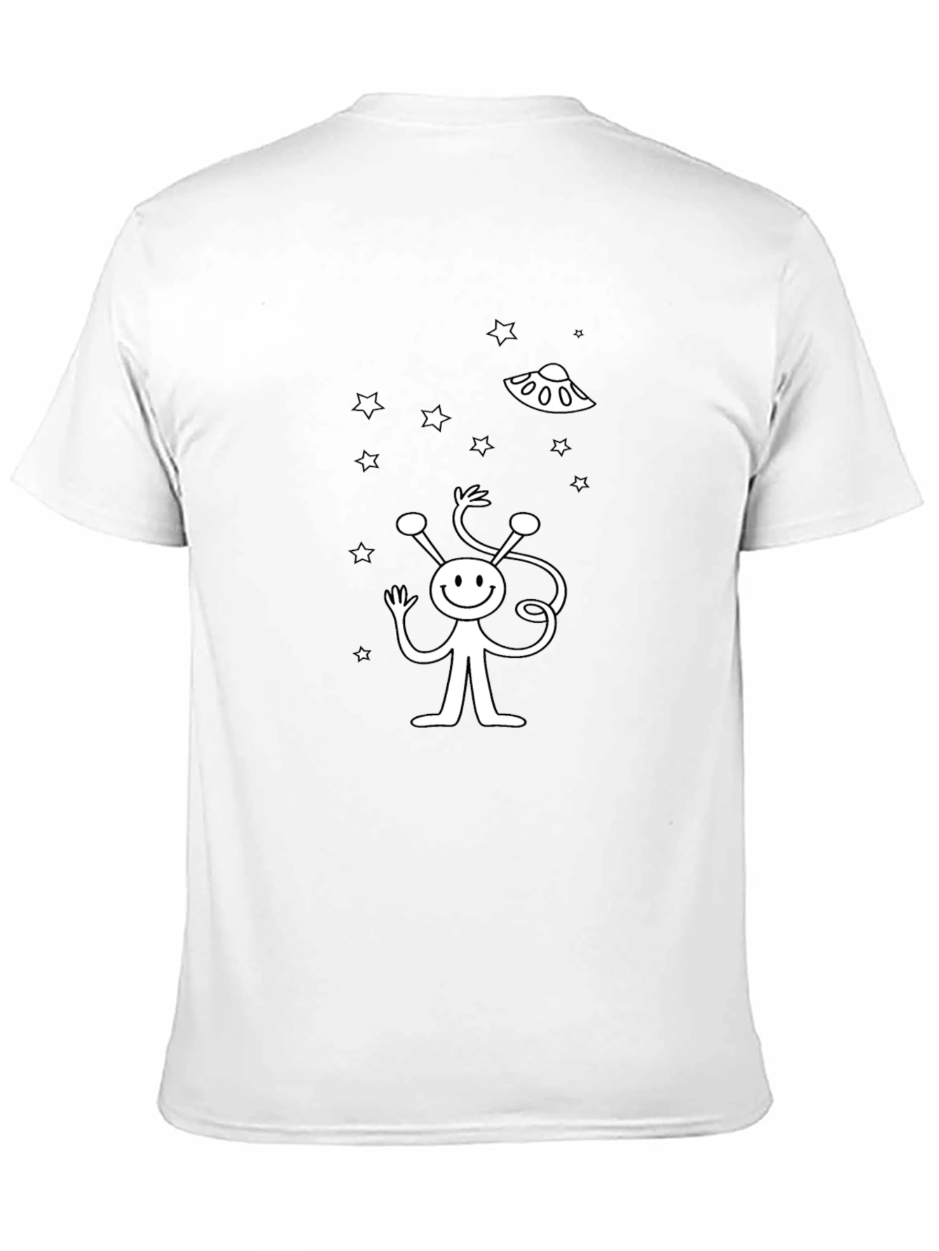 Alien UFO Graphic Black T-Shirt