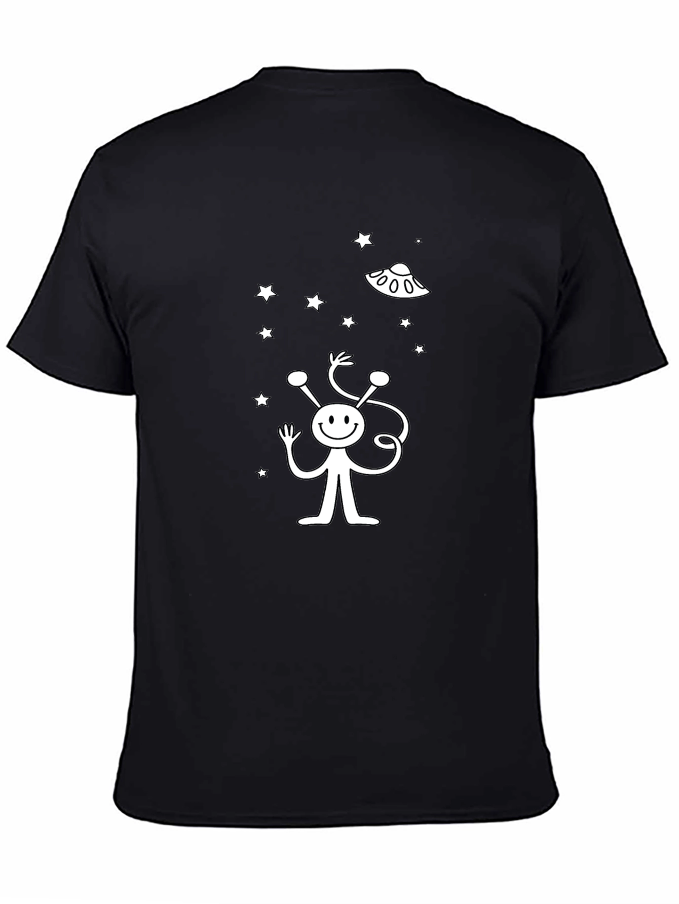 Alien UFO Graphic Black T-Shirt