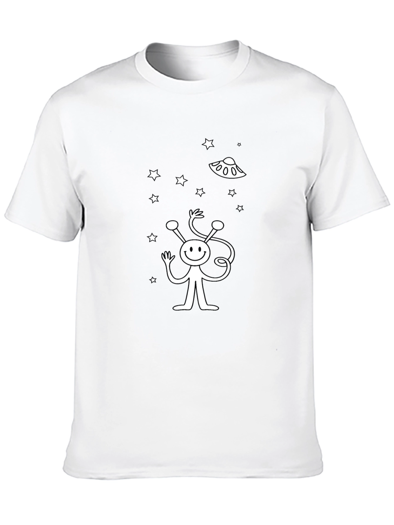 Alien UFO Graphic Black T-Shirt