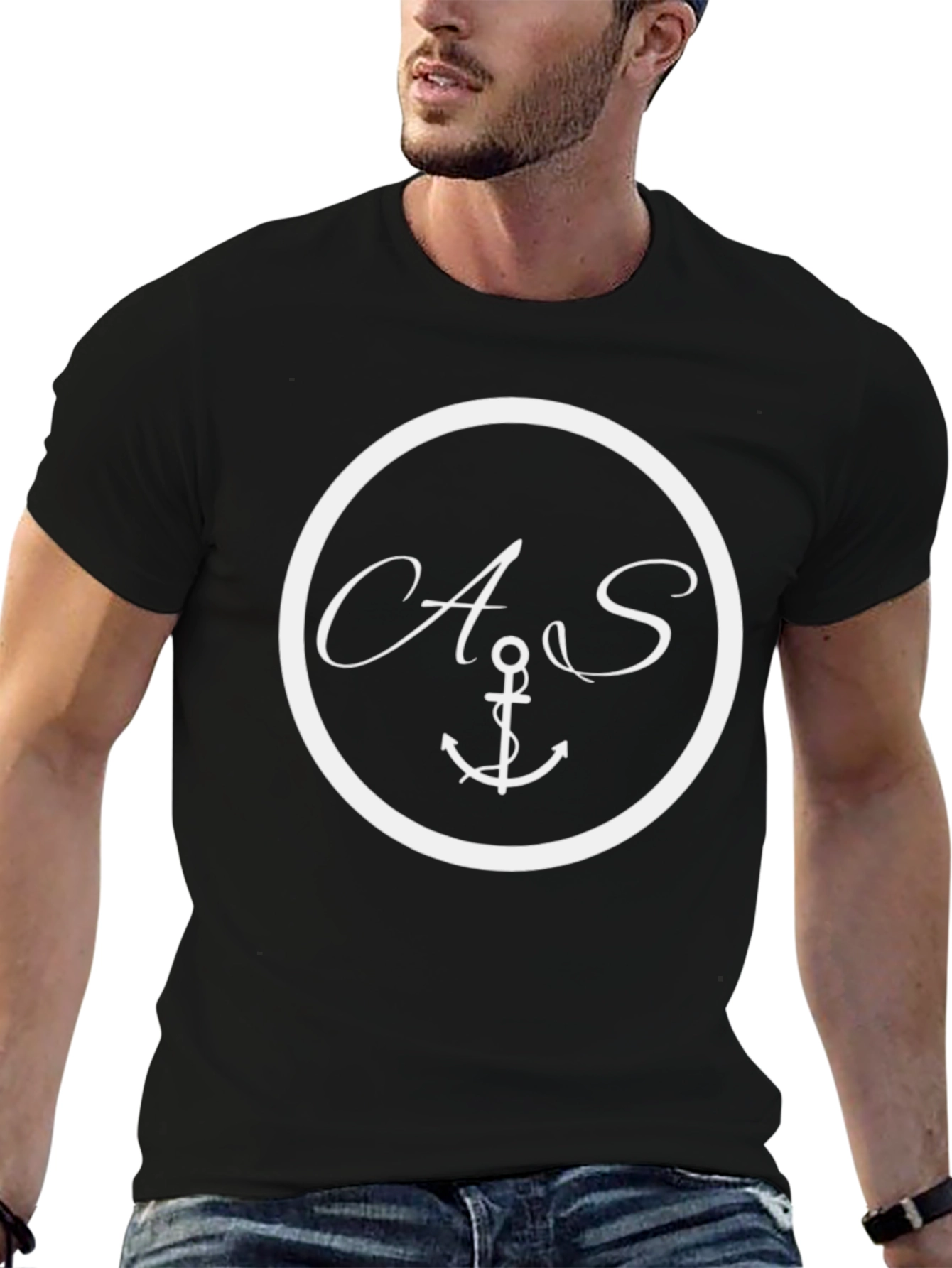 Nautical Anchor Initial T-Shirt