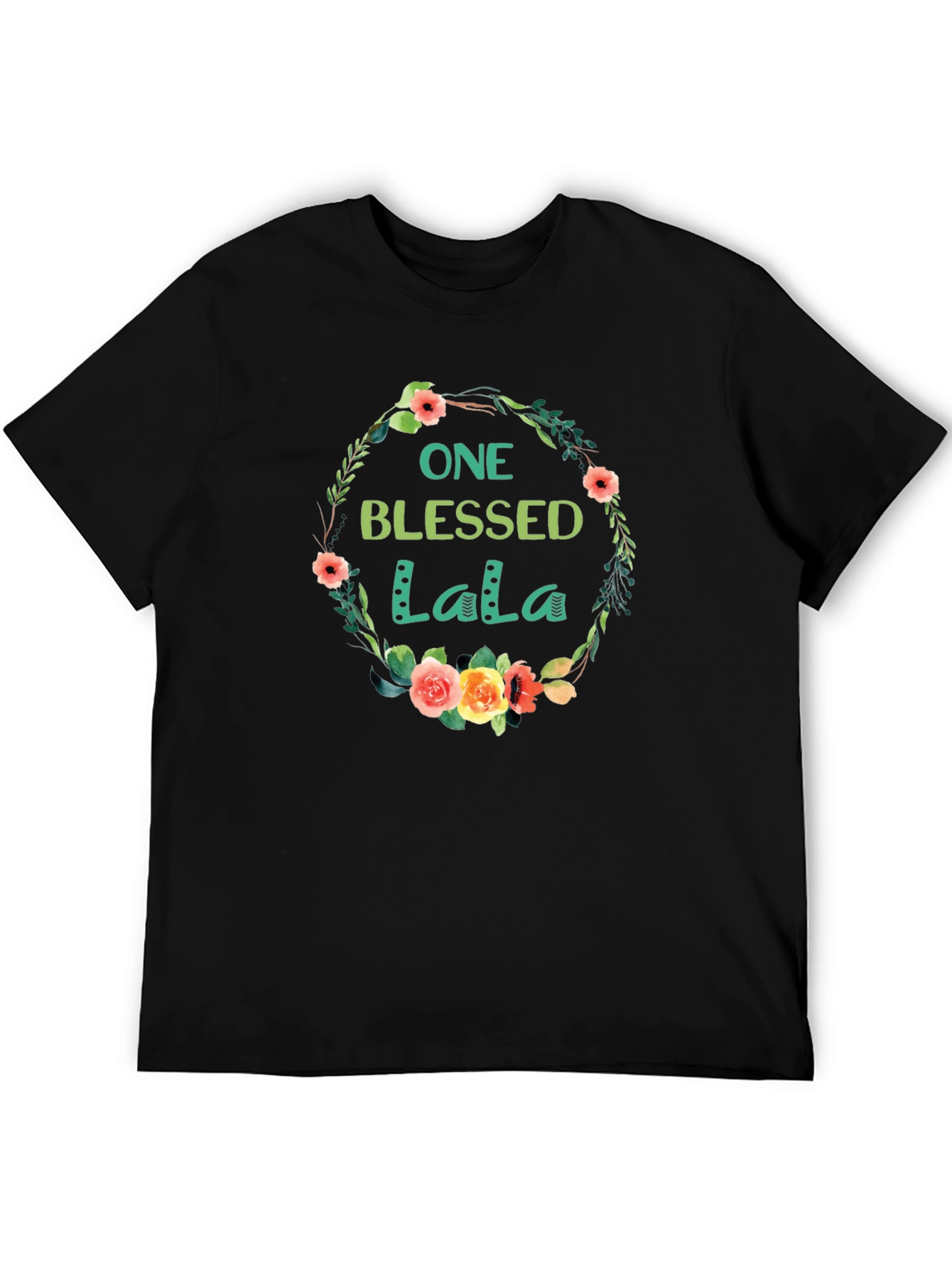 Blessed LaLa Floral Wreath T-Shirt