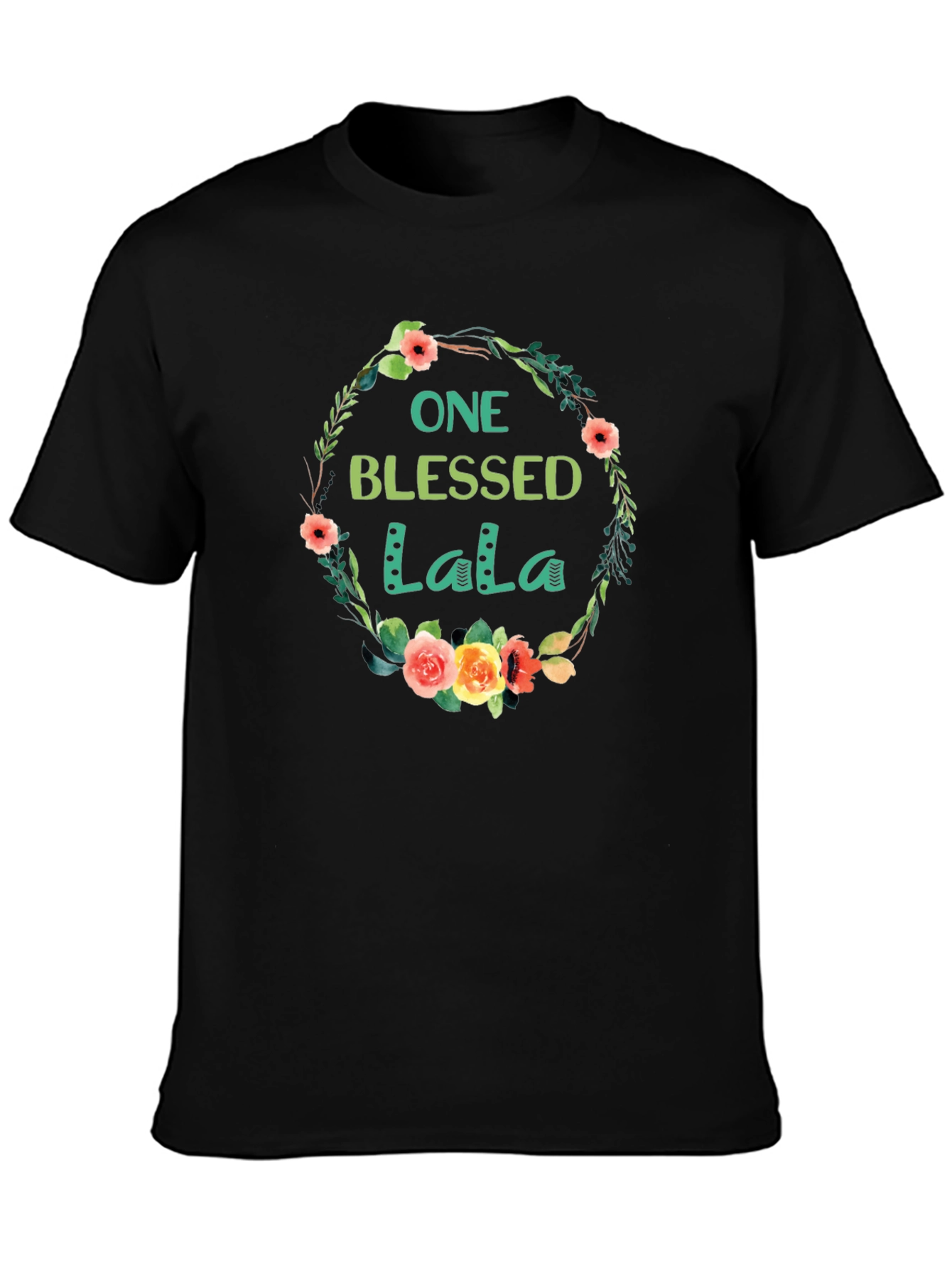 Blessed LaLa Floral Wreath T-Shirt