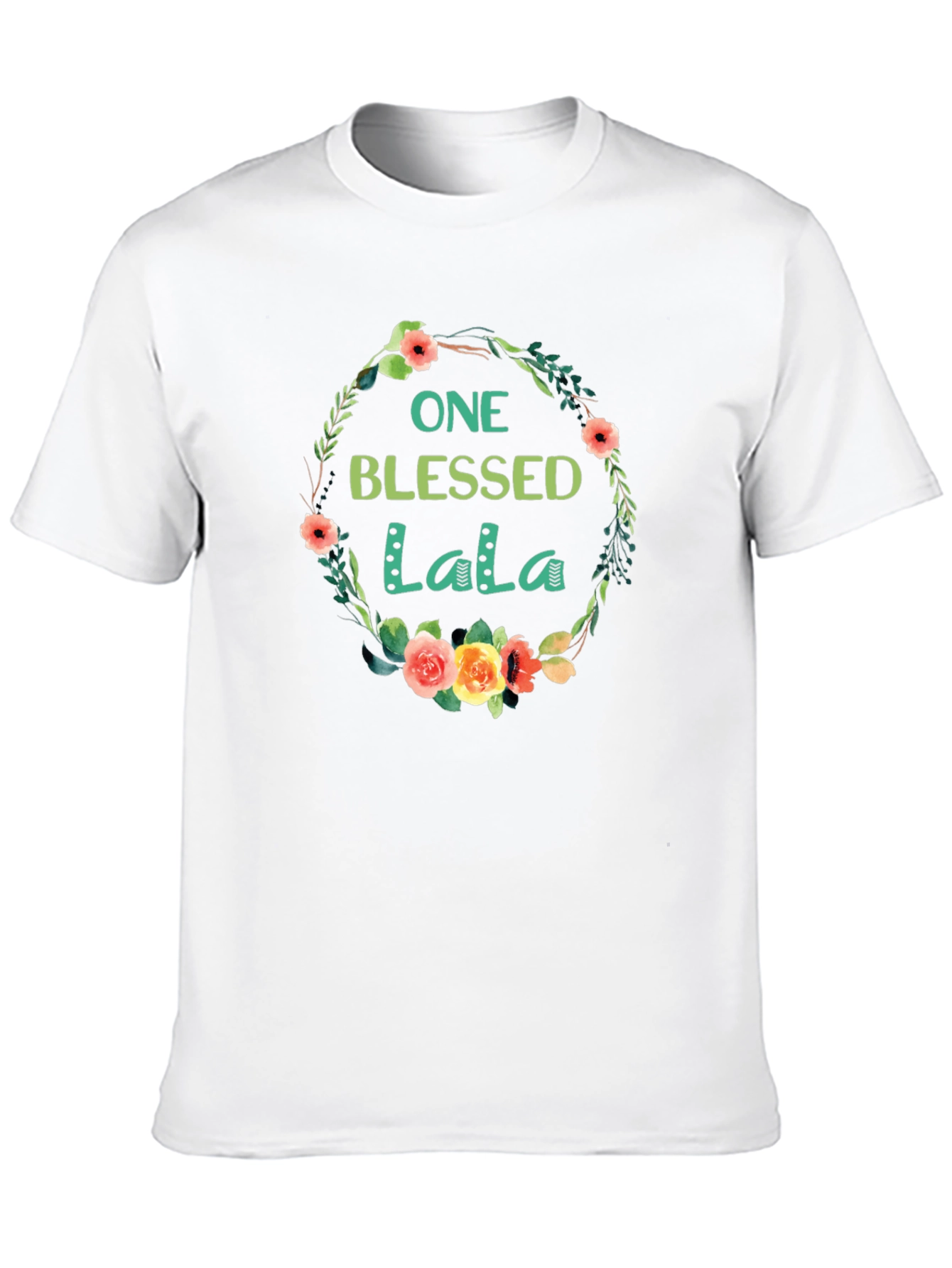 Blessed LaLa Floral Wreath T-Shirt