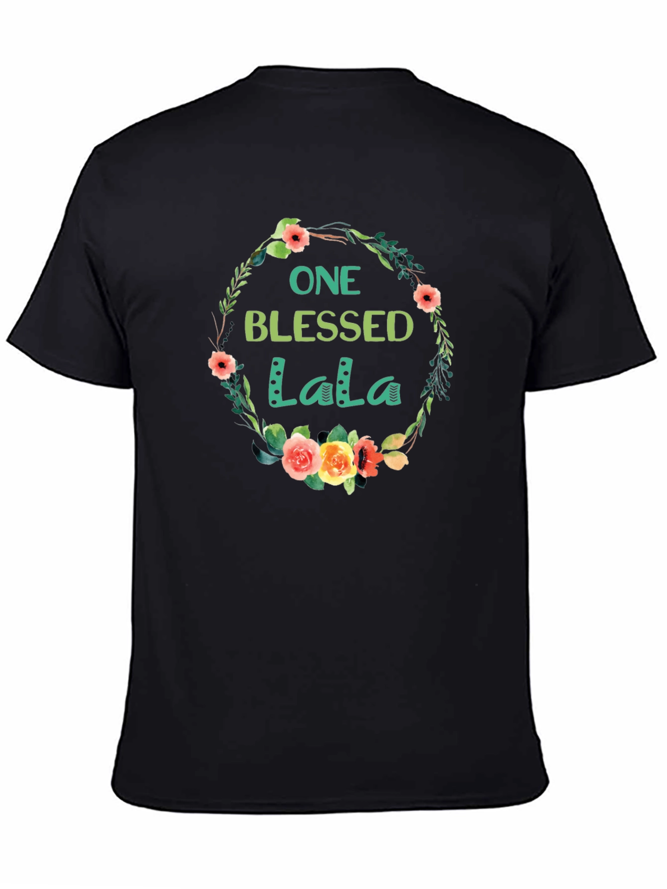 Blessed LaLa Floral Wreath T-Shirt