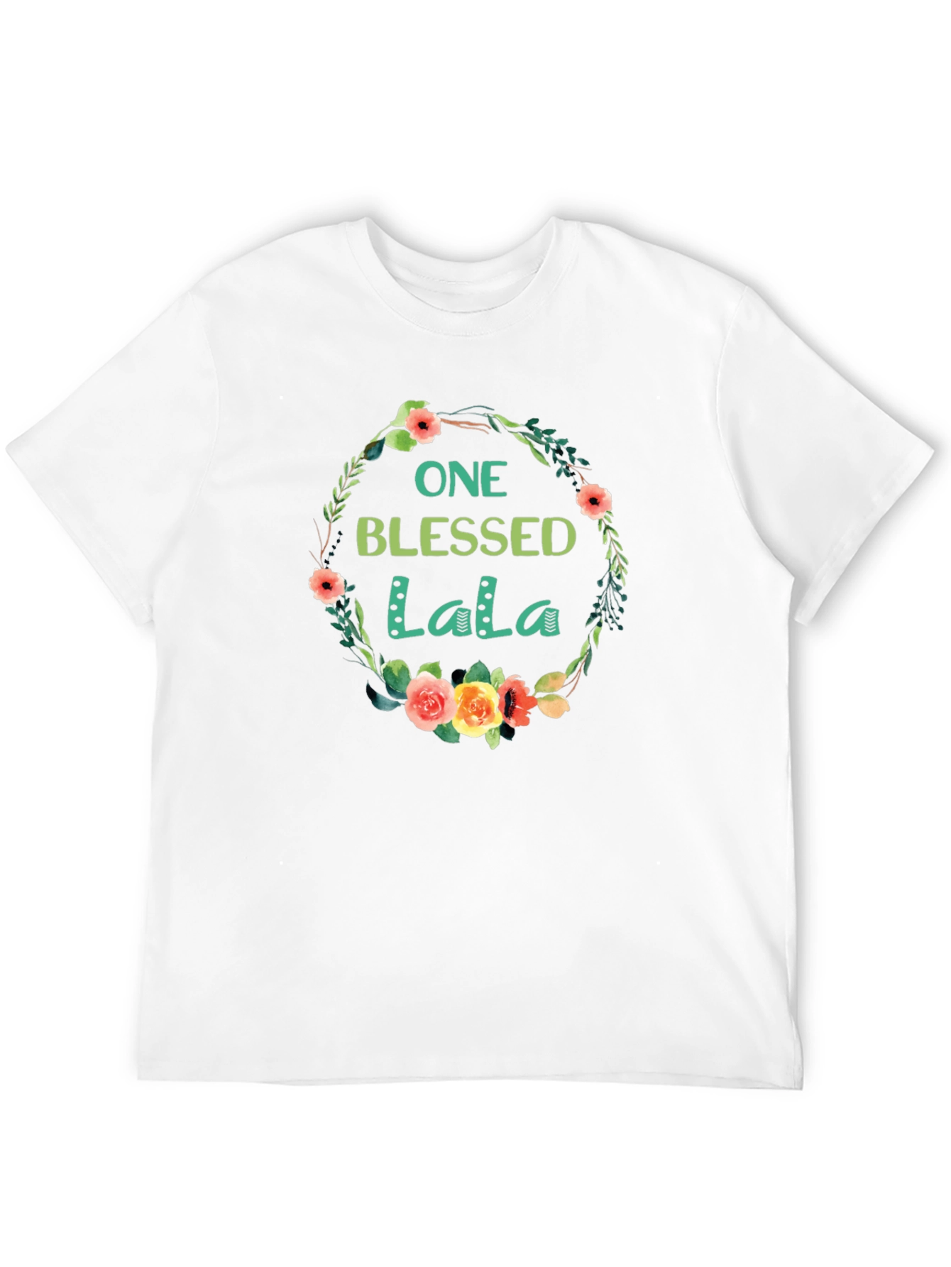 Blessed LaLa Floral Wreath T-Shirt