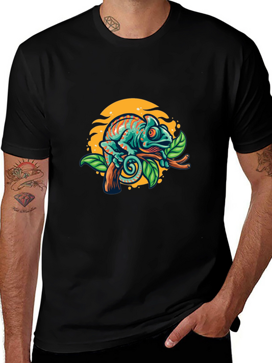Chameleon Graphic T-Shirt - Vibrant Reptile Tee