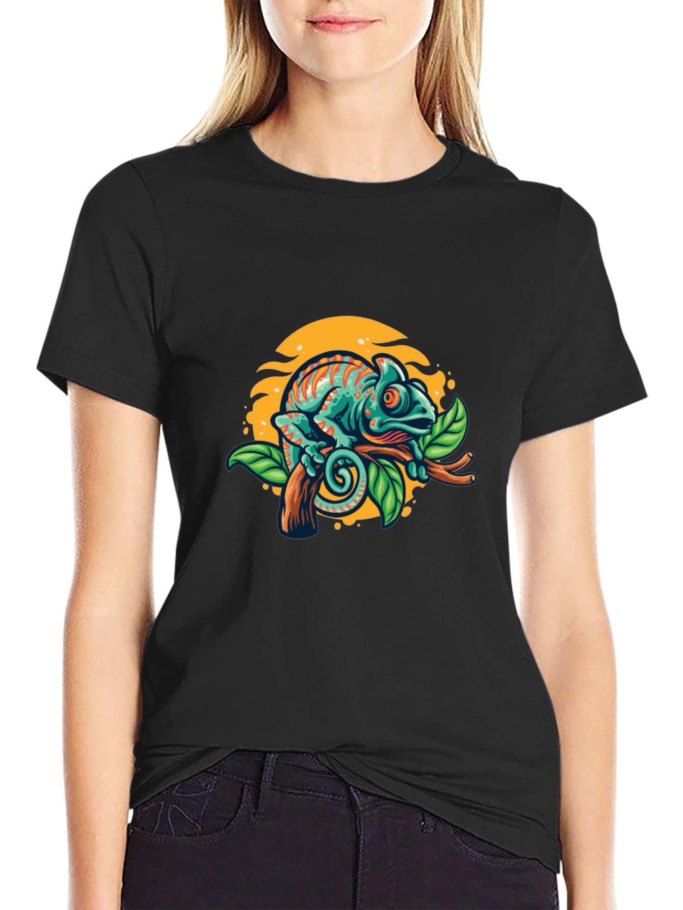 Chameleon Graphic T-Shirt - Vibrant Reptile Tee