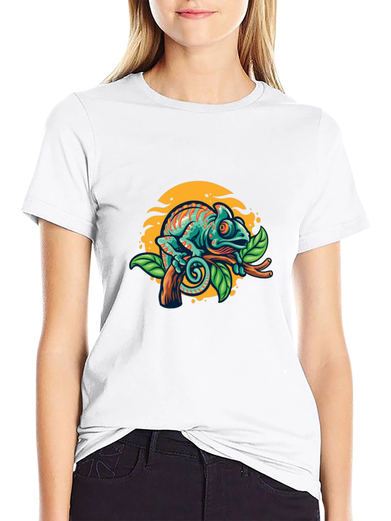 Chameleon Graphic T-Shirt - Vibrant Reptile Tee