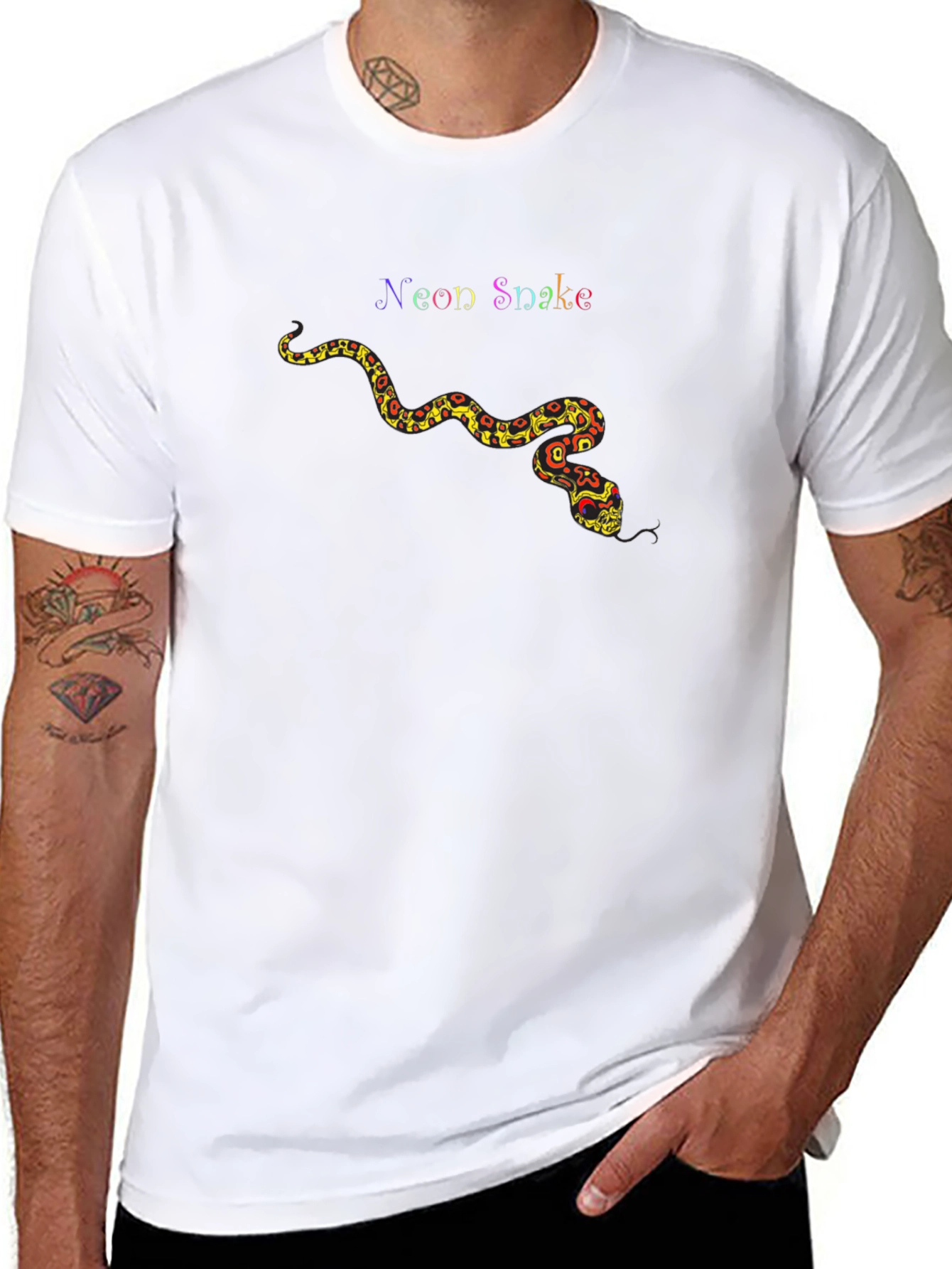 Neon Snake Graphic Tee - Unique Design