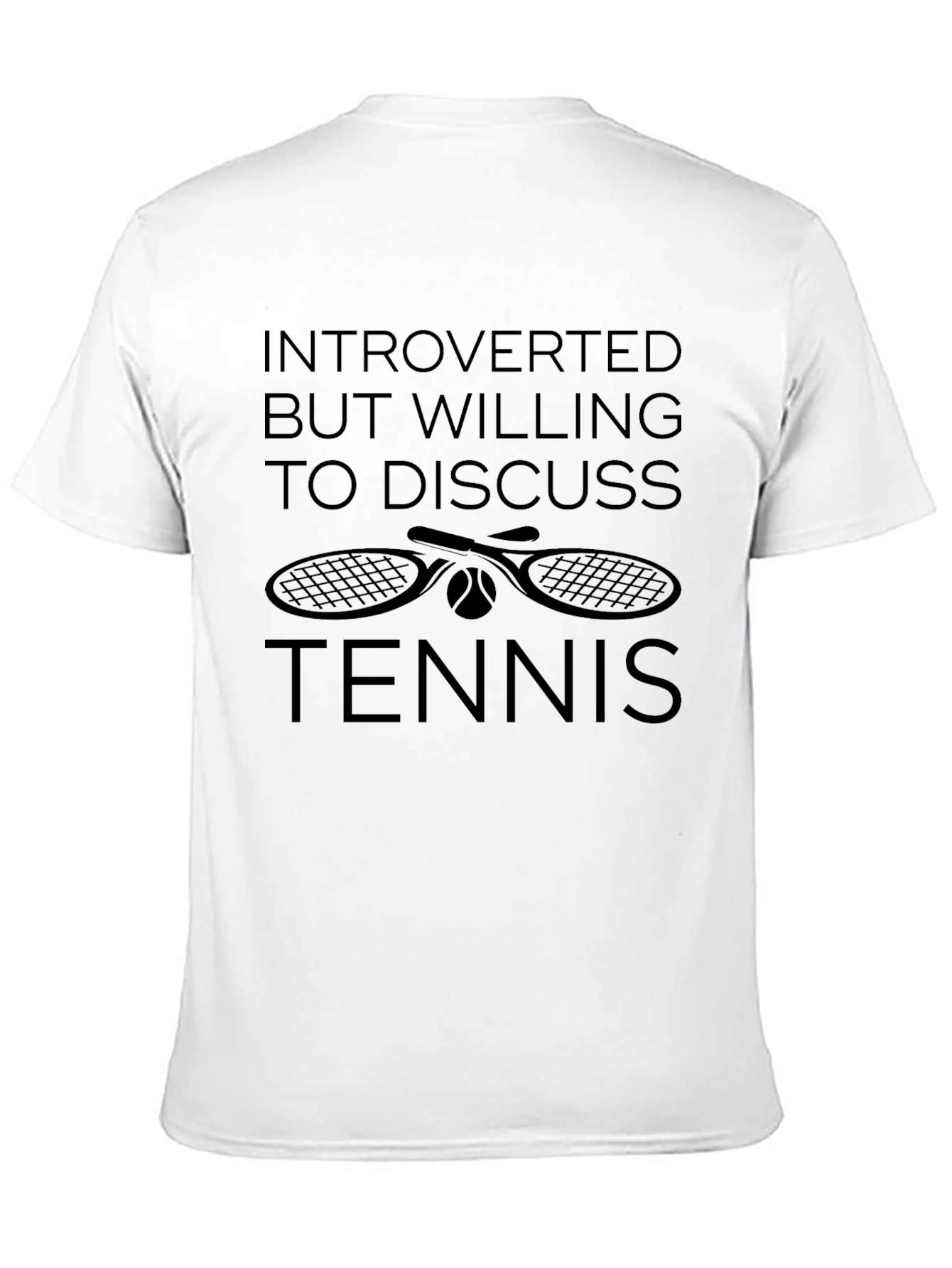 Introverted Tennis Lover Black Graphic T-Shirt
